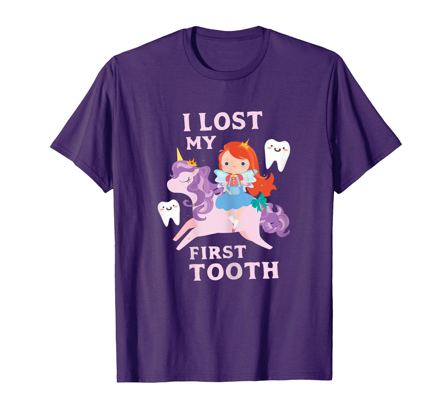 I Lost My First Tooth Shirt Baby Teeth Out Fairy Unicorn T-Shirt