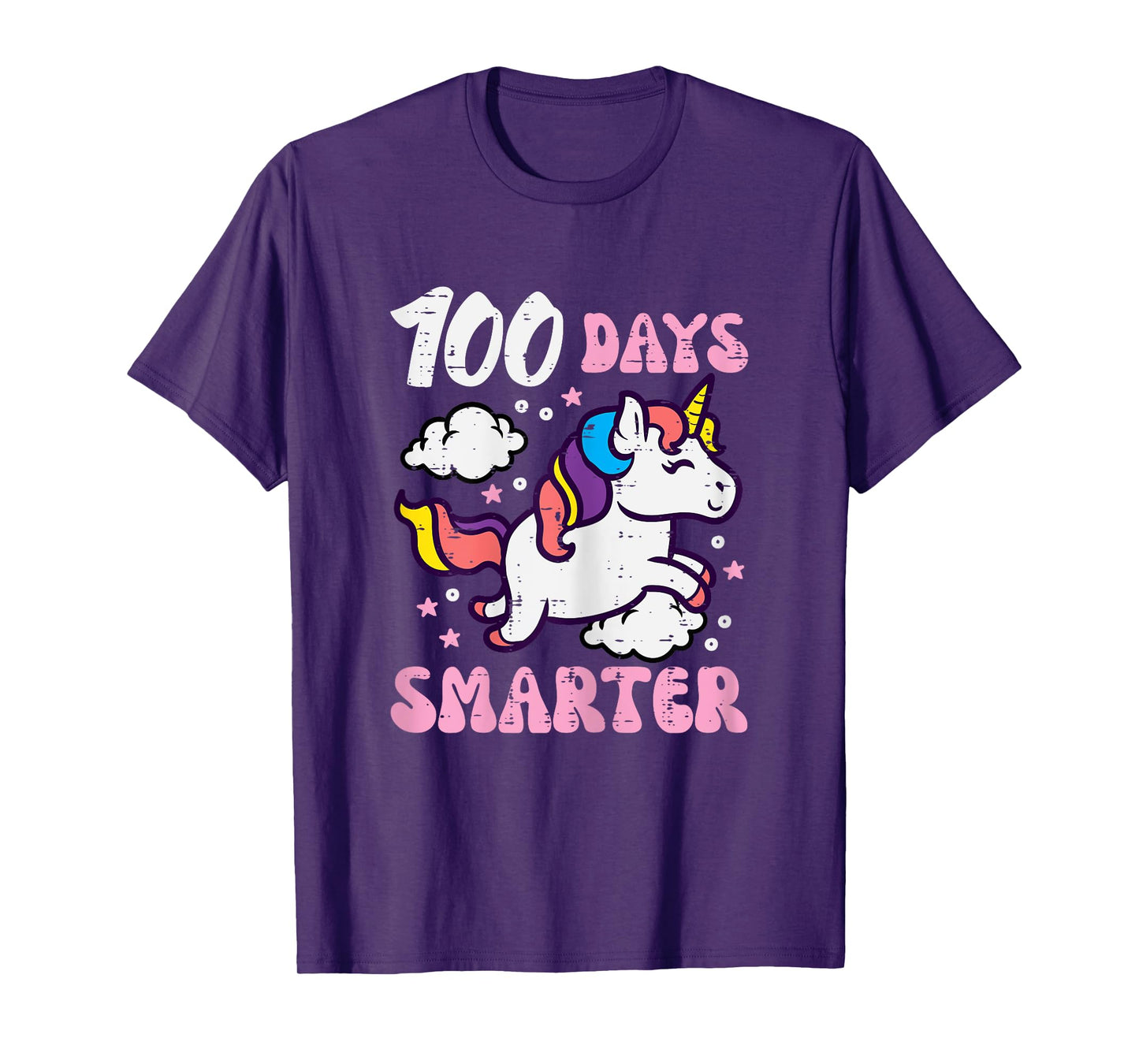 100 Days Smarter Unicorn 100th Day School Toddler Girls Kids T-Shirt