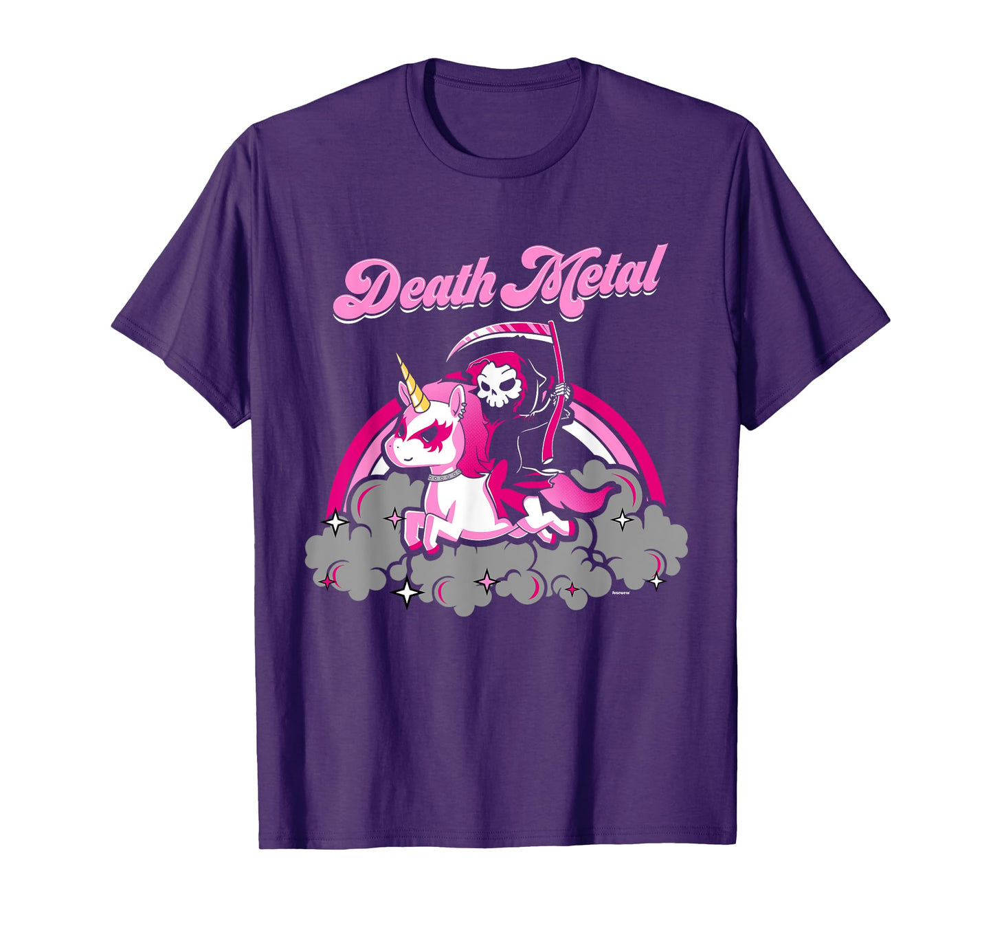 Unicorn Death Metal Rocker Go To Hell Shirt Pink T-Shirt