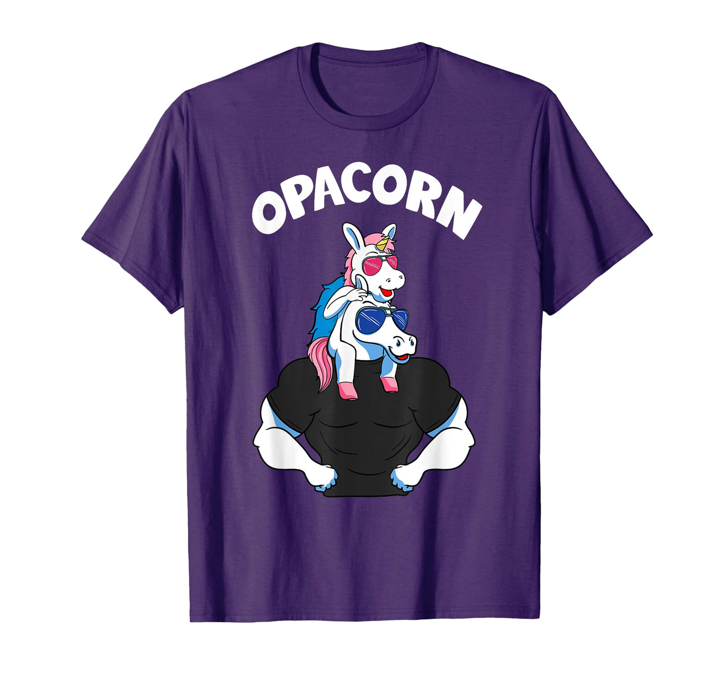 Opacorn 1 Kid Opa Pink Unicorn Grandfather Granddaughter T-Shirt