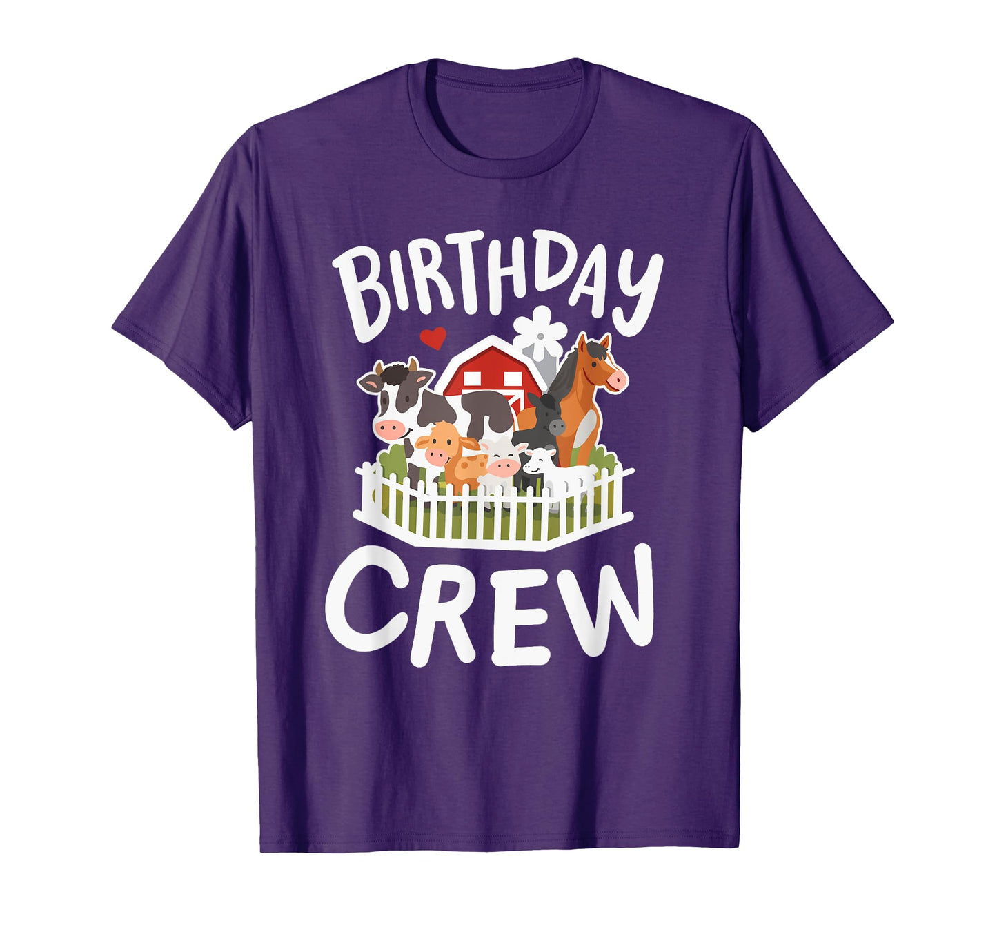 Birthday Crew Farm Animals Bday Matching Girls Boys Kids T-Shirt