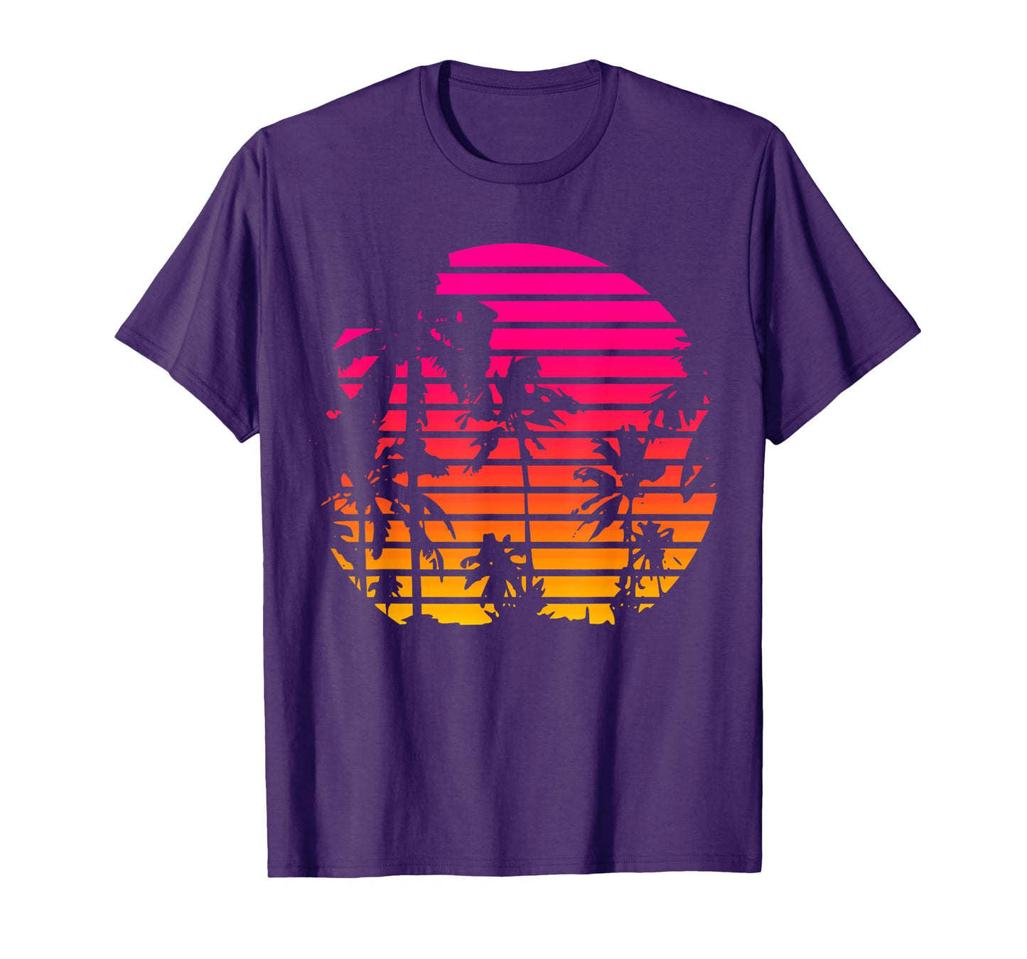 1980's Summer Tropical Beach Palm Tree Sunset T-Shirt for Men Women Girls Kids