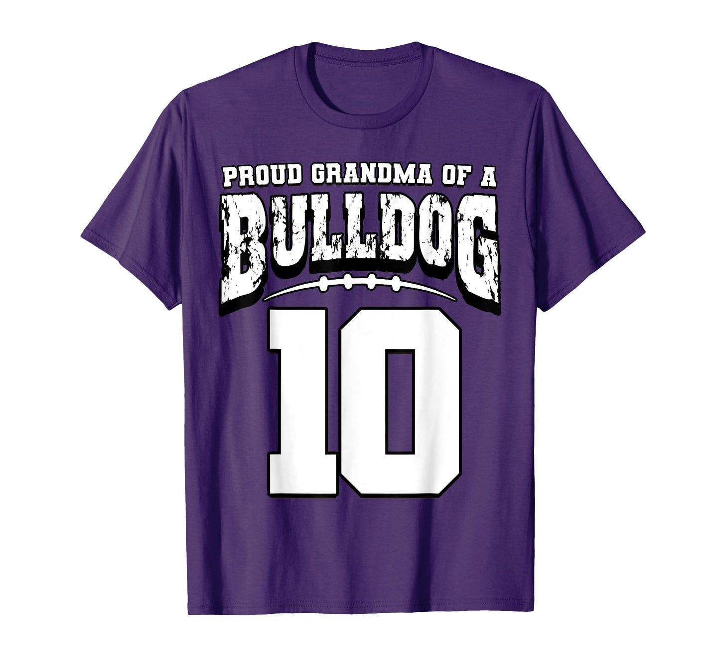 Proud Bulldog Football Grandma Of Player 10 T-Shirt