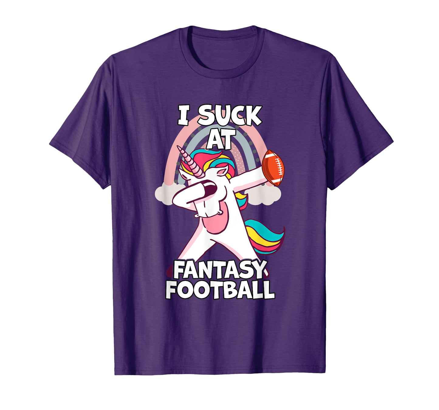 I Suck at Fantasy Football Unicorn Rainbow Loser Men T-Shirt