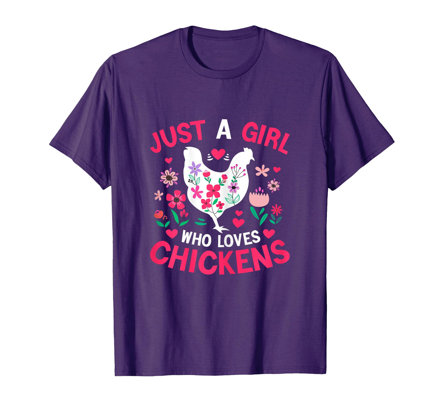 Just a Girl who Loves Chickens Shirt Cute Chicken Kids Women T-Shirt
