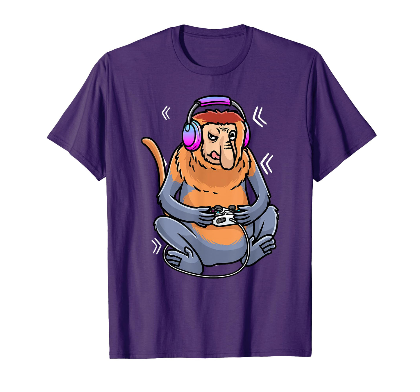 Proboscis Monkey Video Game Gaming Gamer Long-Nosed Monkey T-Shirt