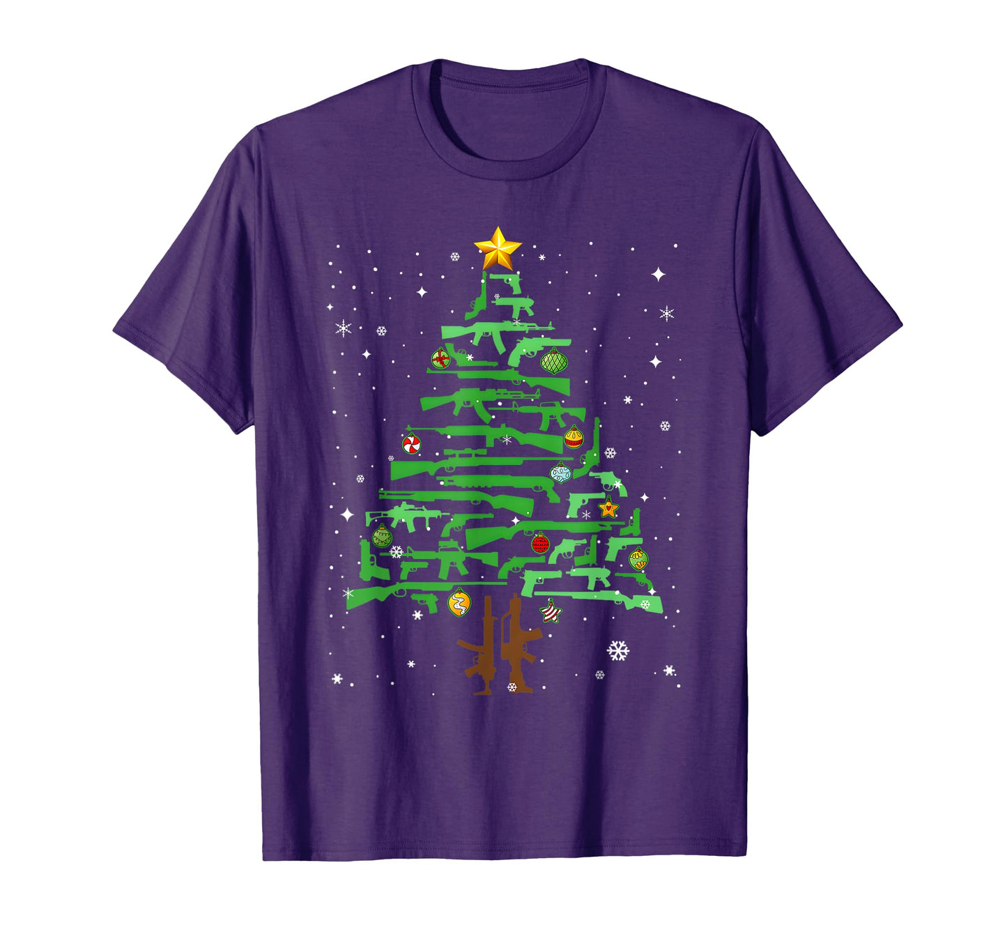 Xmas Patriotic 2nd Amendment Gun Christmas Tree T-Shirt