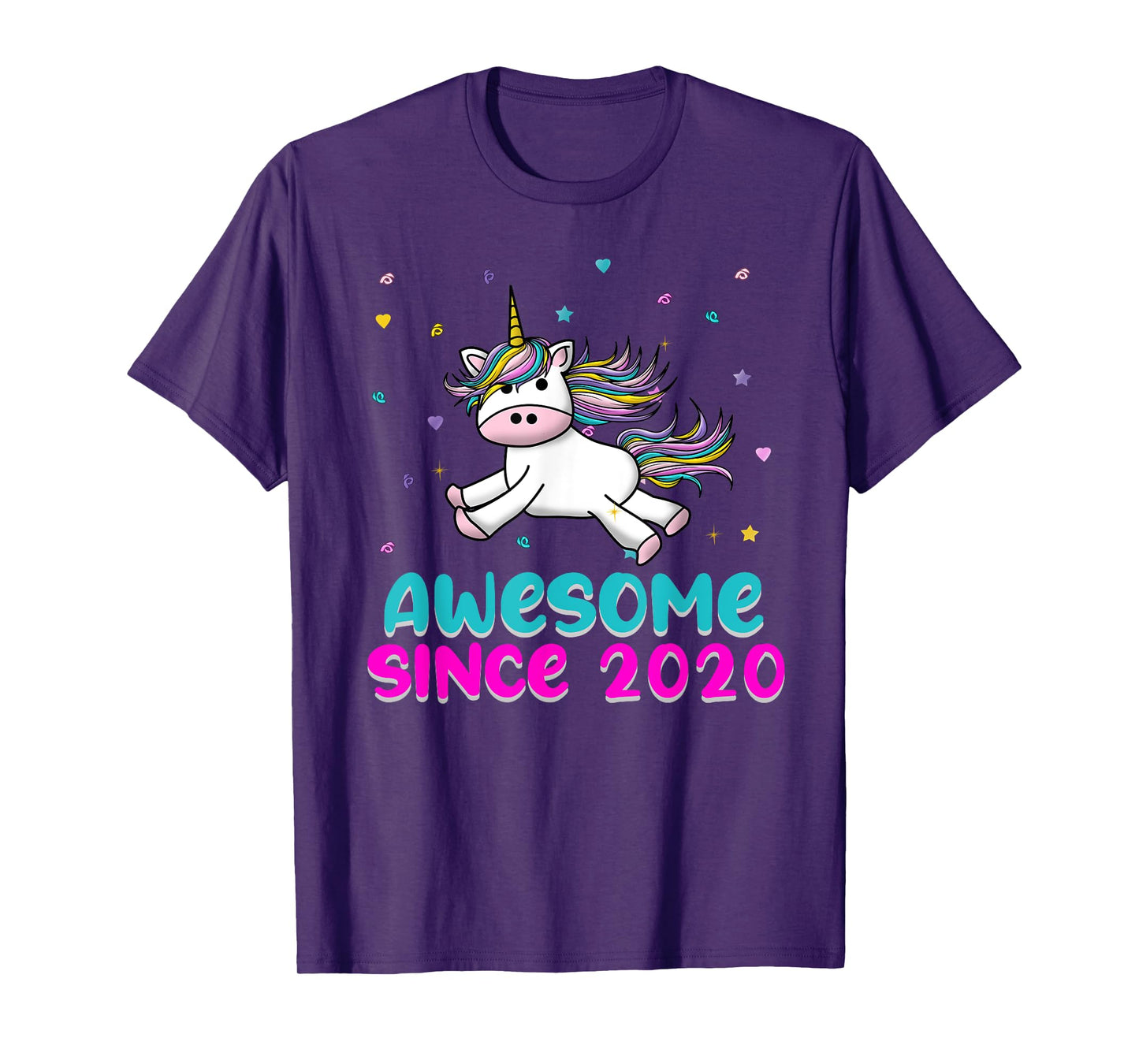 Unicorn Birthday Girl Gift Love Awesome Since 2020 T-Shirt