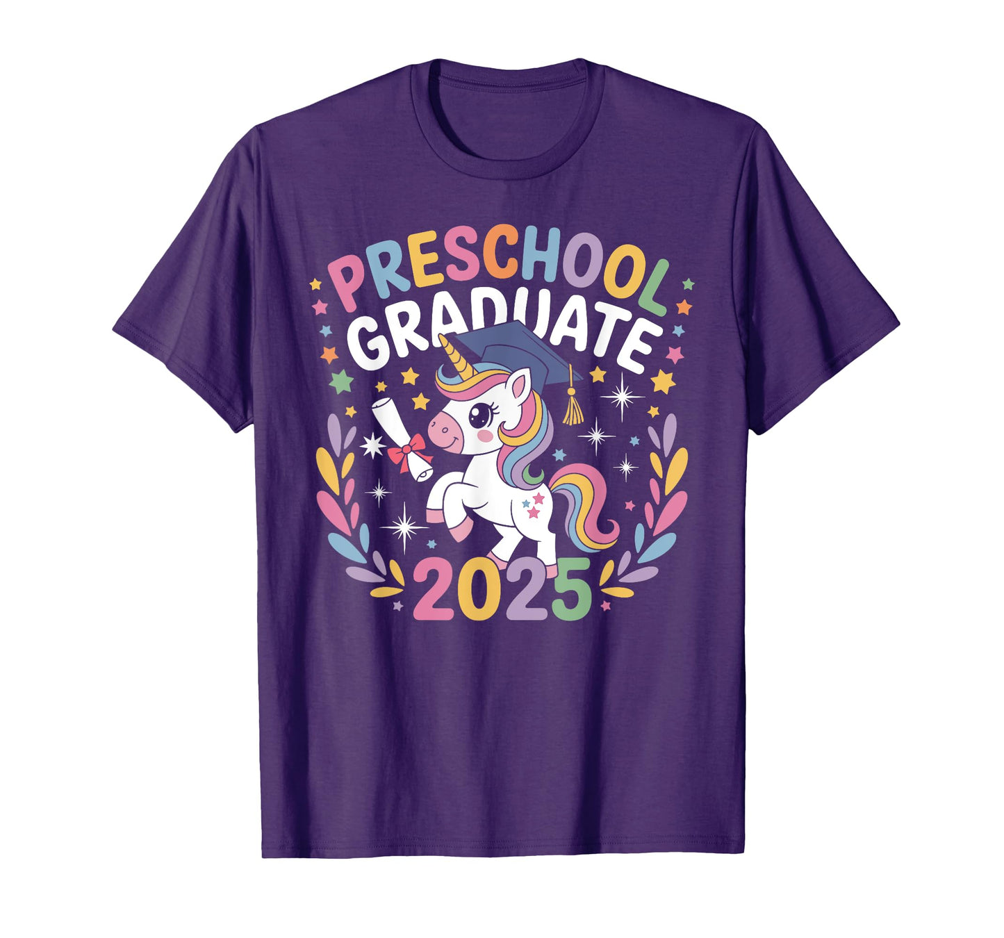 Preschool Graduation 2025 Unicorn Pre-k Graduate Kids Girls T-Shirt