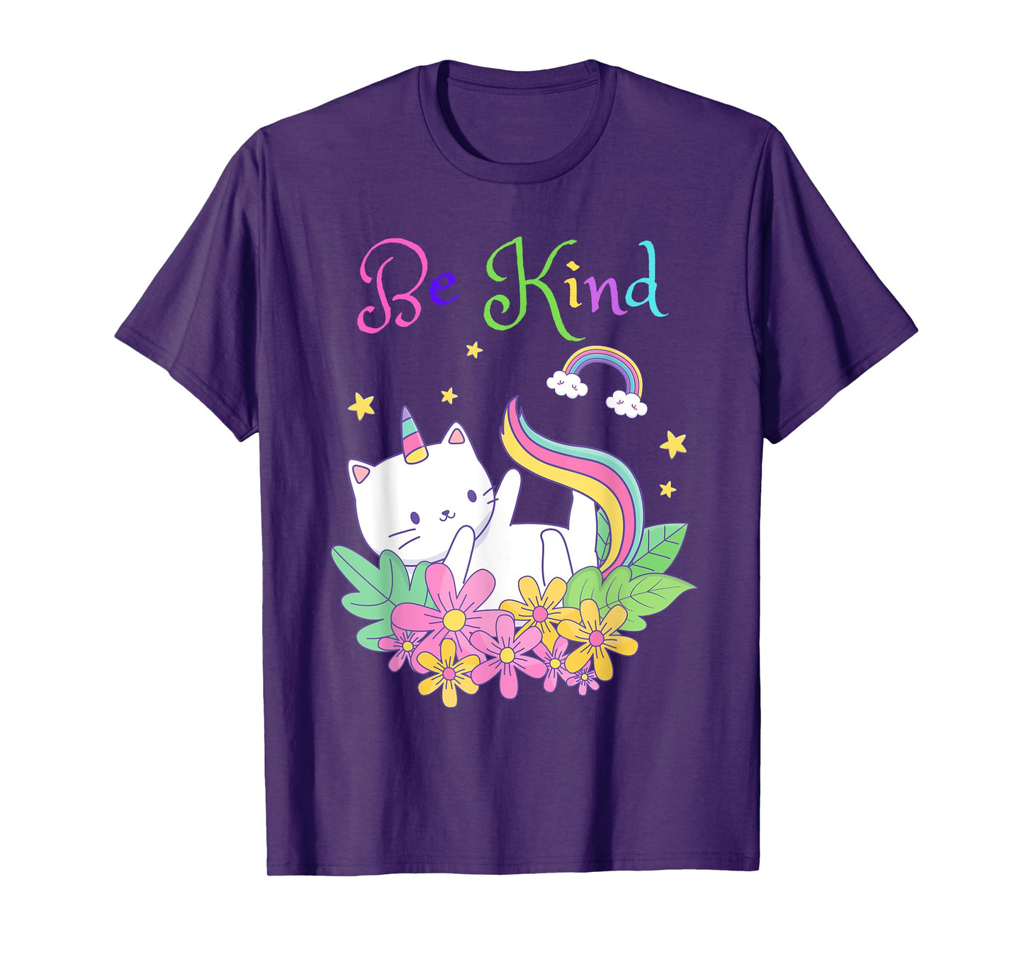 Cat Unicorn Be Kind Shirt Caticorn Be Kind Gift for Teacher T-Shirt