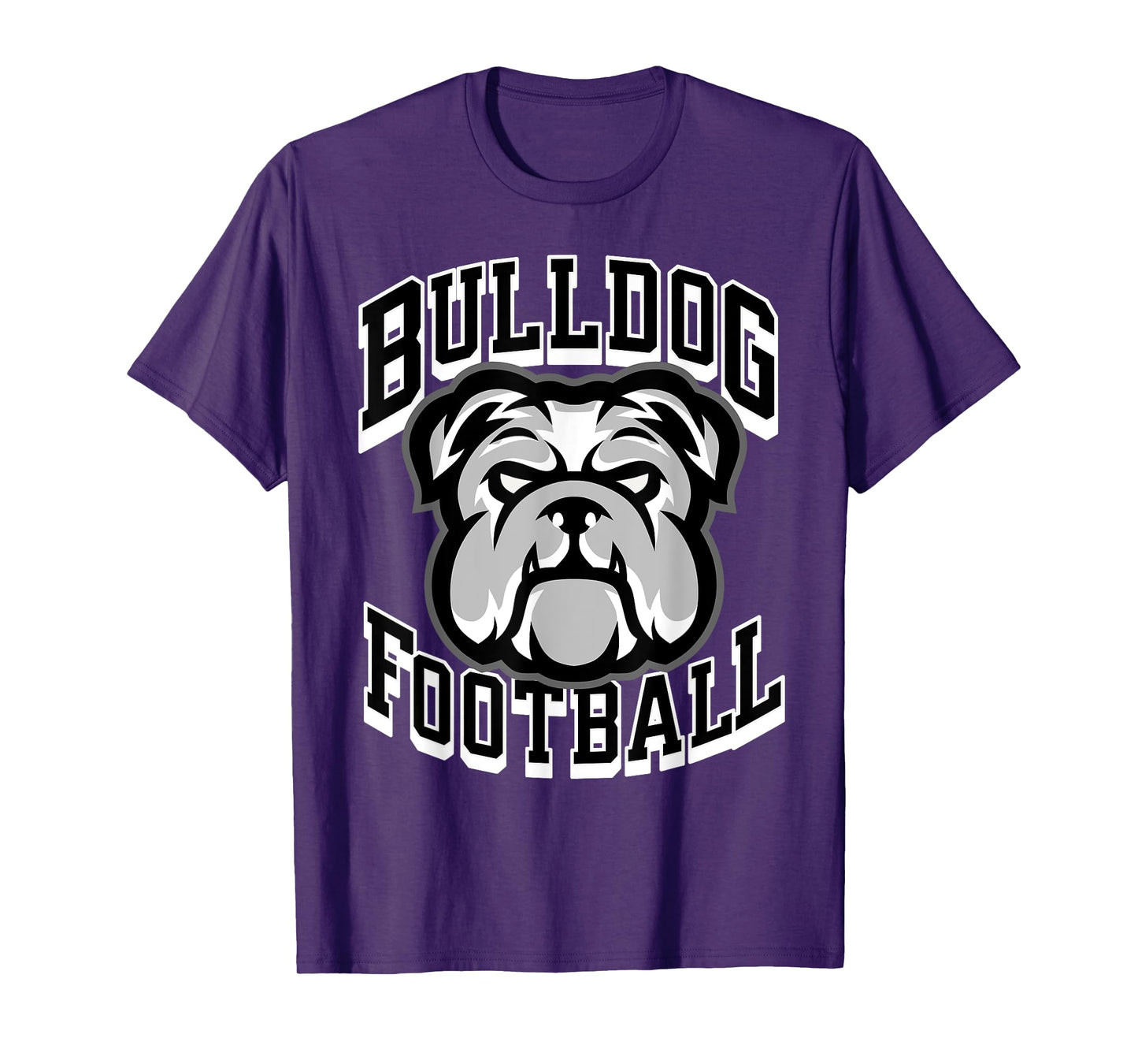 Bulldogs Football Game Day Print Mom Dad Black T-Shirt