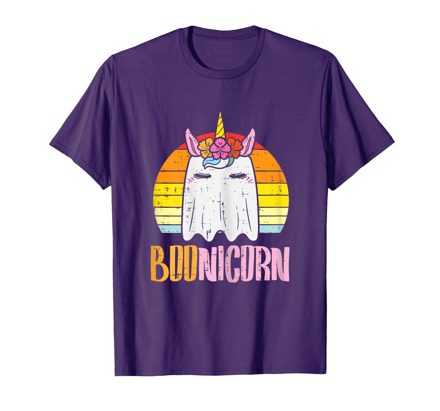 Boonicorn Ghost Unicorn Boo Retro Halloween Girls Women T-Shirt
