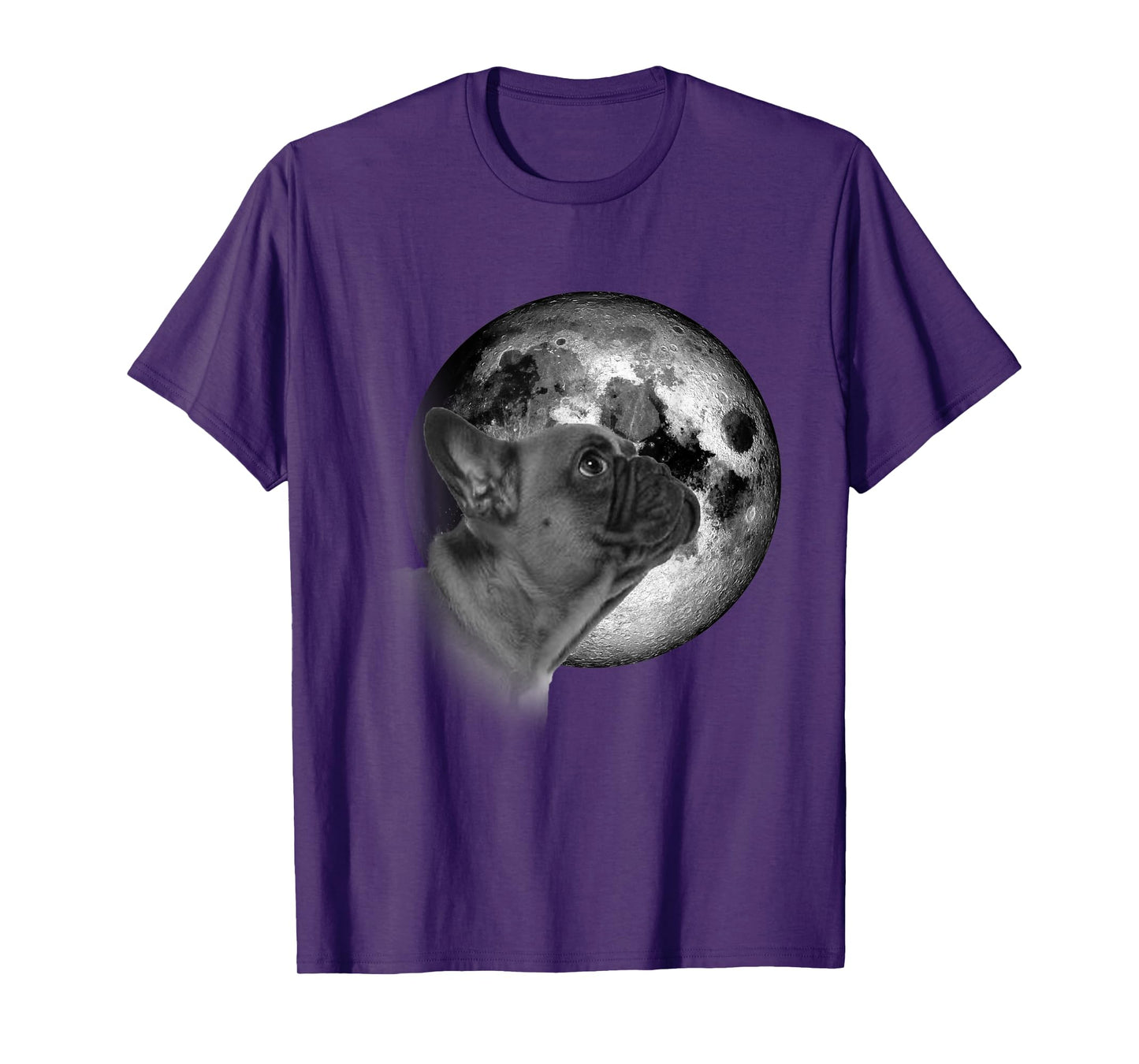Funny cute French Bulldog with Moon Frenchie Dog Lovers T-Shirt