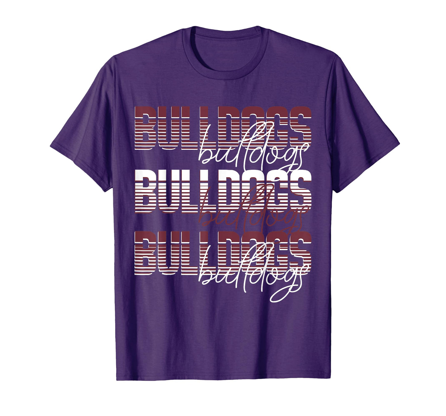 Bulldogs School Spirit Maroon Bulldog Pride Game Day mascot T-Shirt