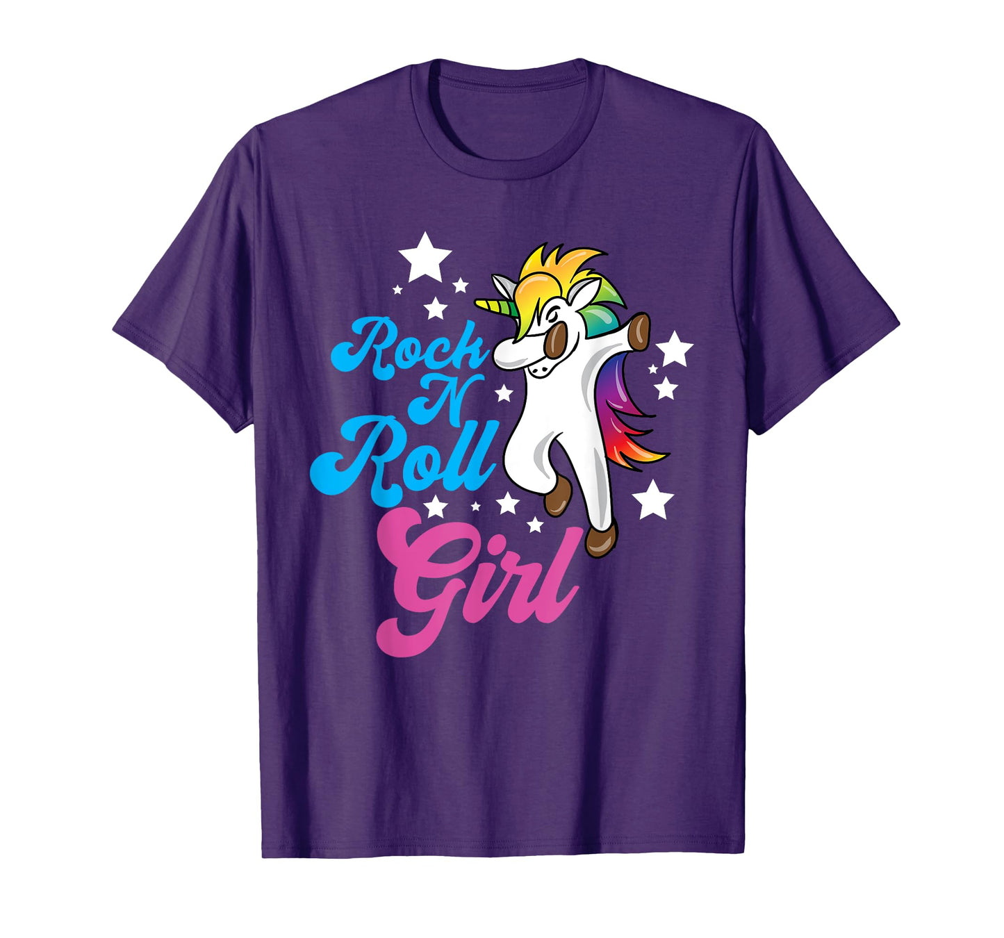 Funny Unicorn Rock n Roll Girl Shirt Rockin Musician Gift T-Shirt
