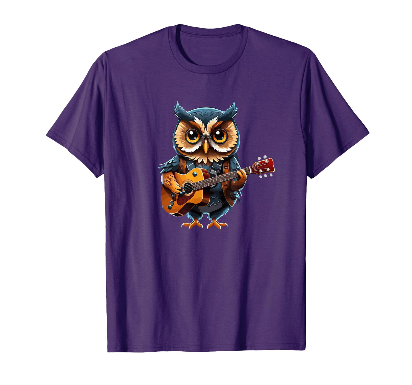 Owl playing Acoustic Guitar, Owl Guitarist T-Shirt
