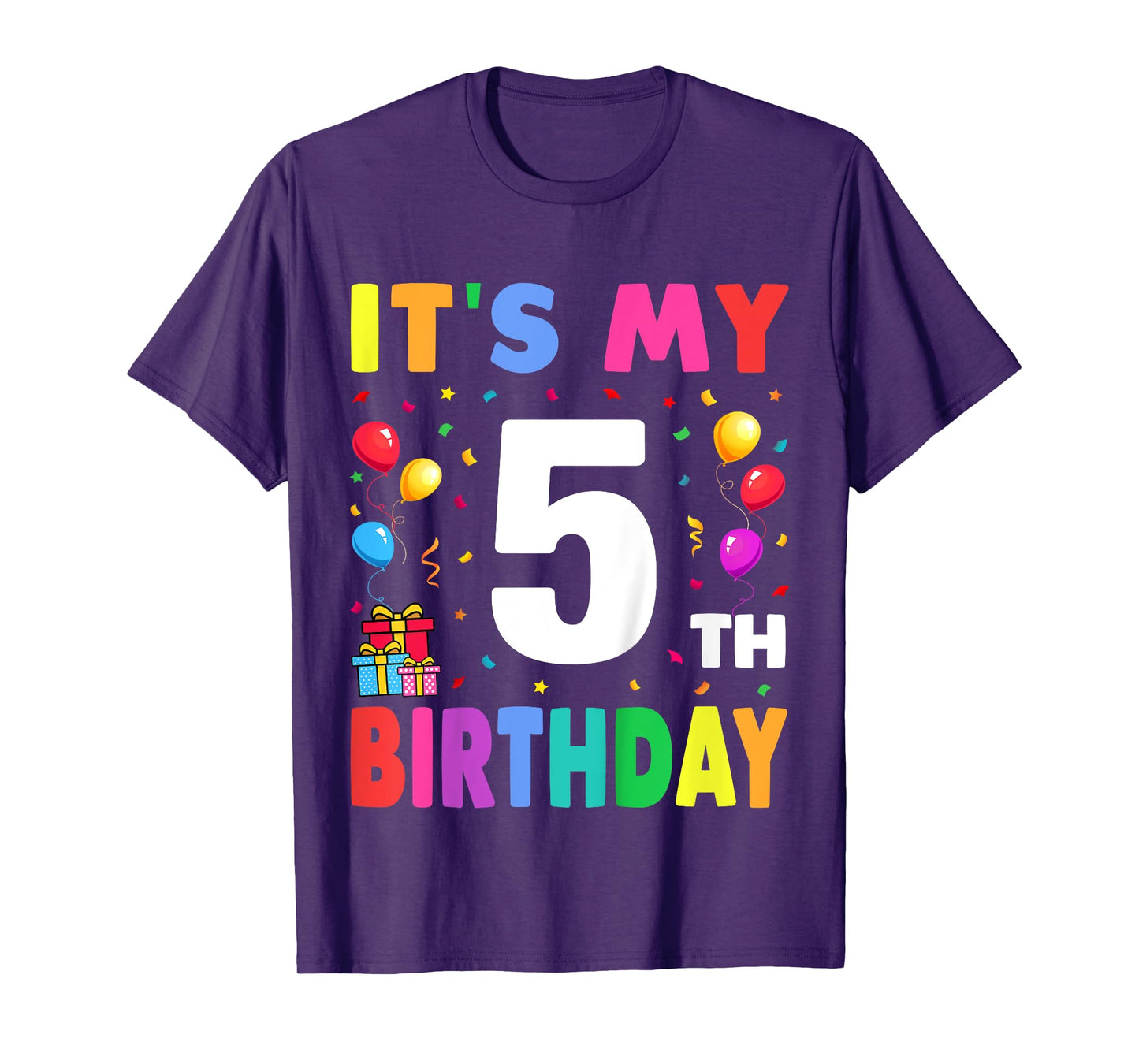 It's My 5th Birthday 5 Five Happy Birthday Boys or Girls T-Shirt