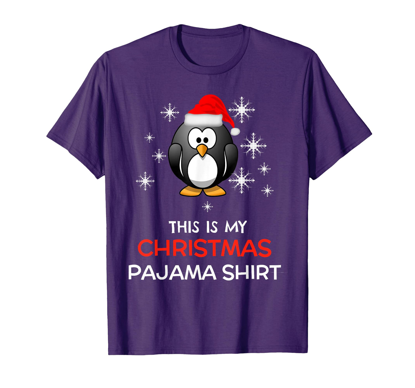 This is My Christmas Pajama Shirt Penguin Santa T-Shirt