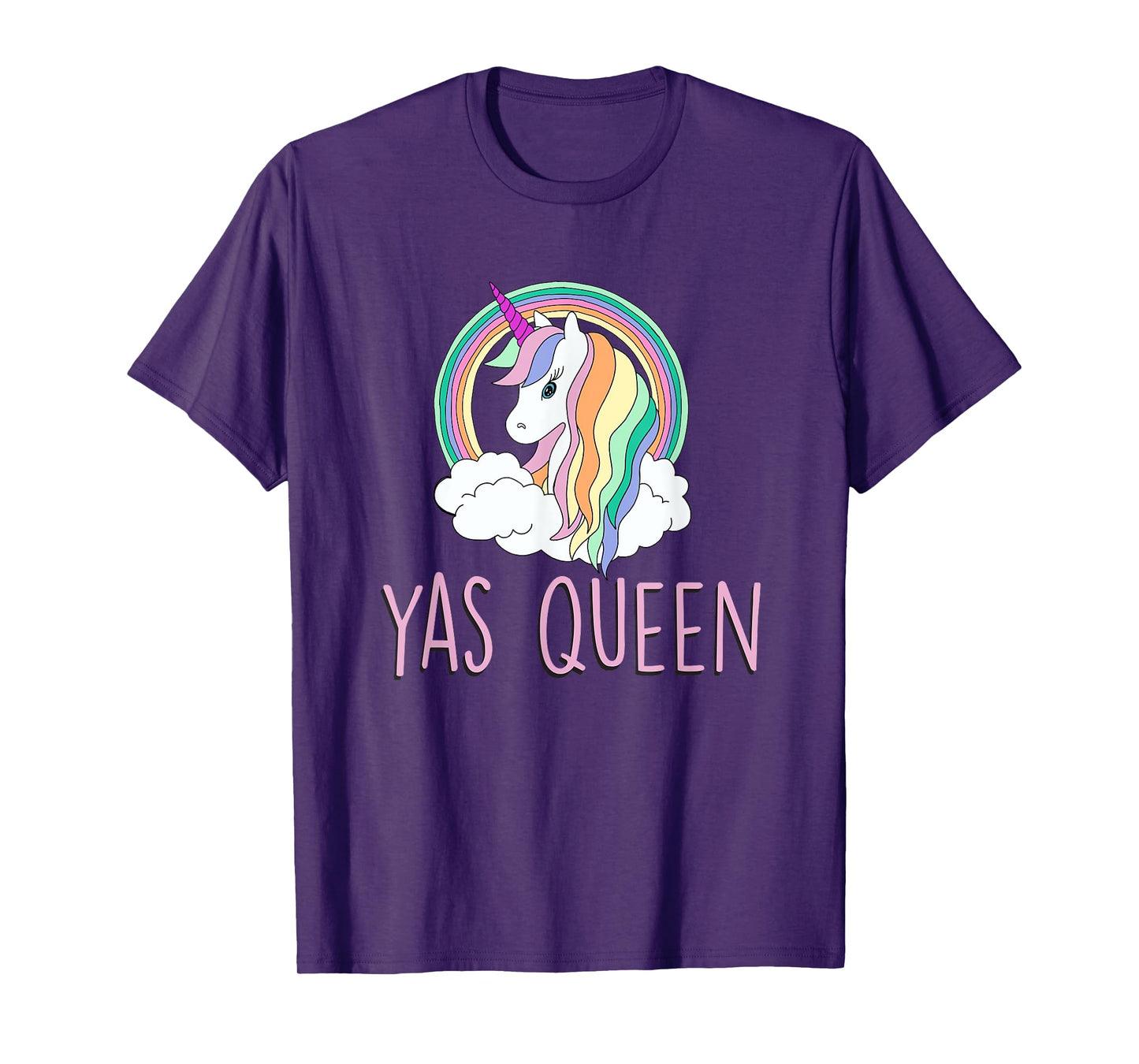 Yas Queen Cute Funny Unicorn Shirt T-Shirt
