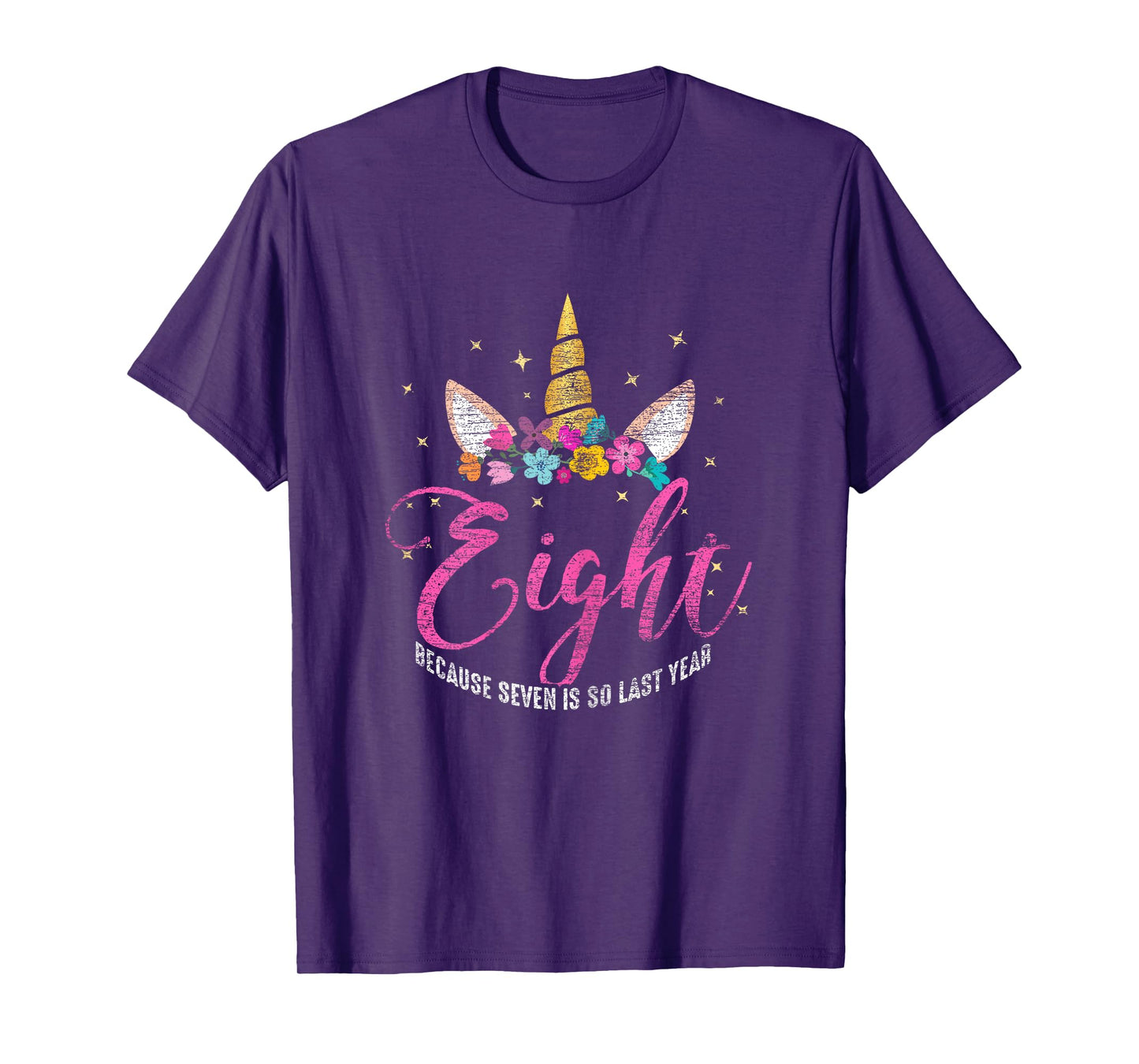 8 Years Old Birthday Girl Gifts Unicorn 8th Birthday T-Shirt