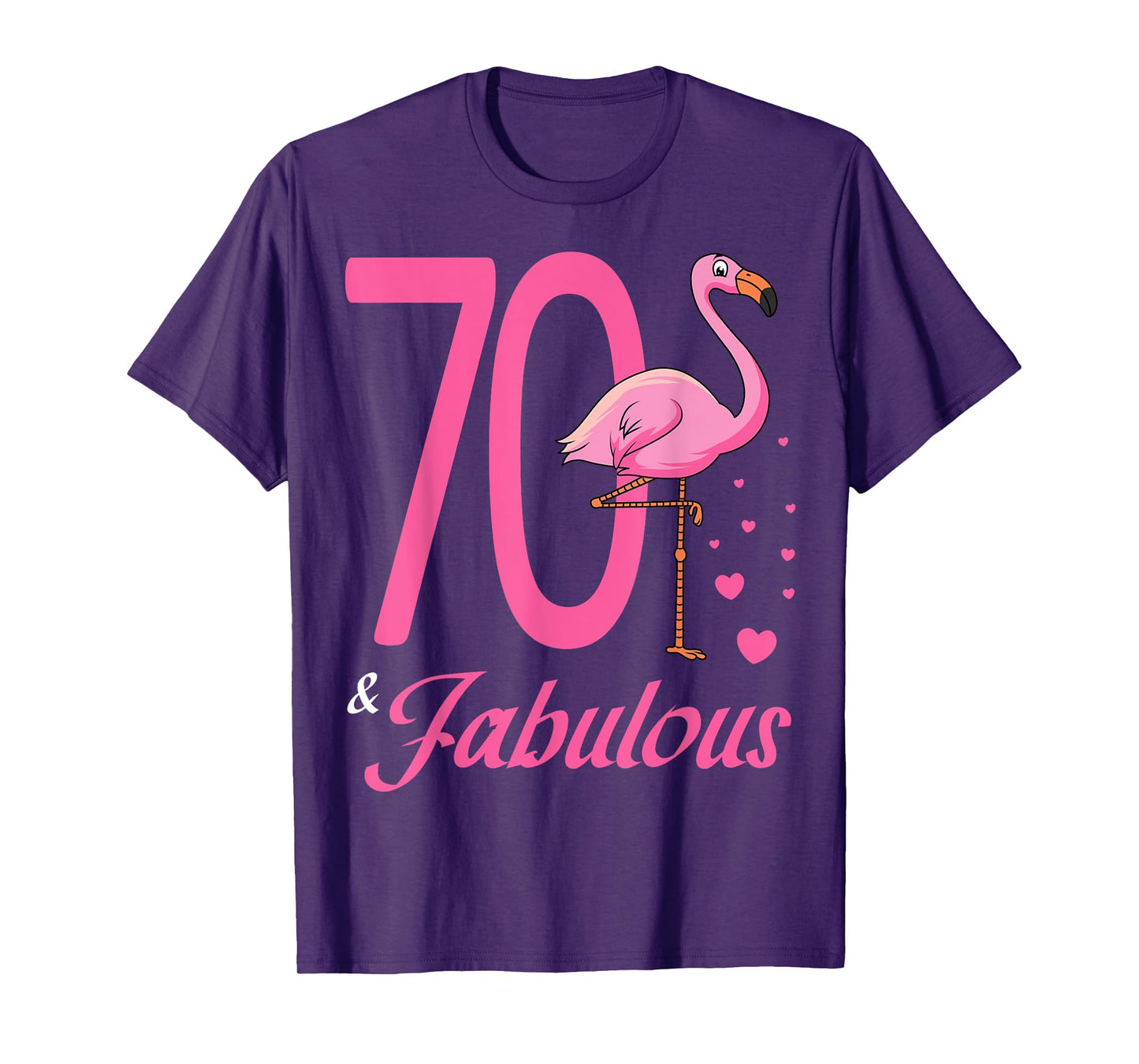 70 & Fabulous Flamingo Birthday 70th Party Celebration T-Shirt