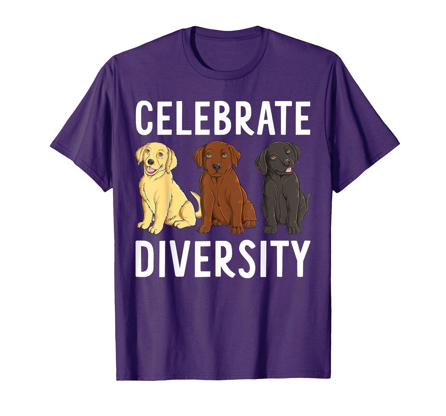 Funny Labrador Puppies Celebrate Diversity Labrador Dog T-Shirt