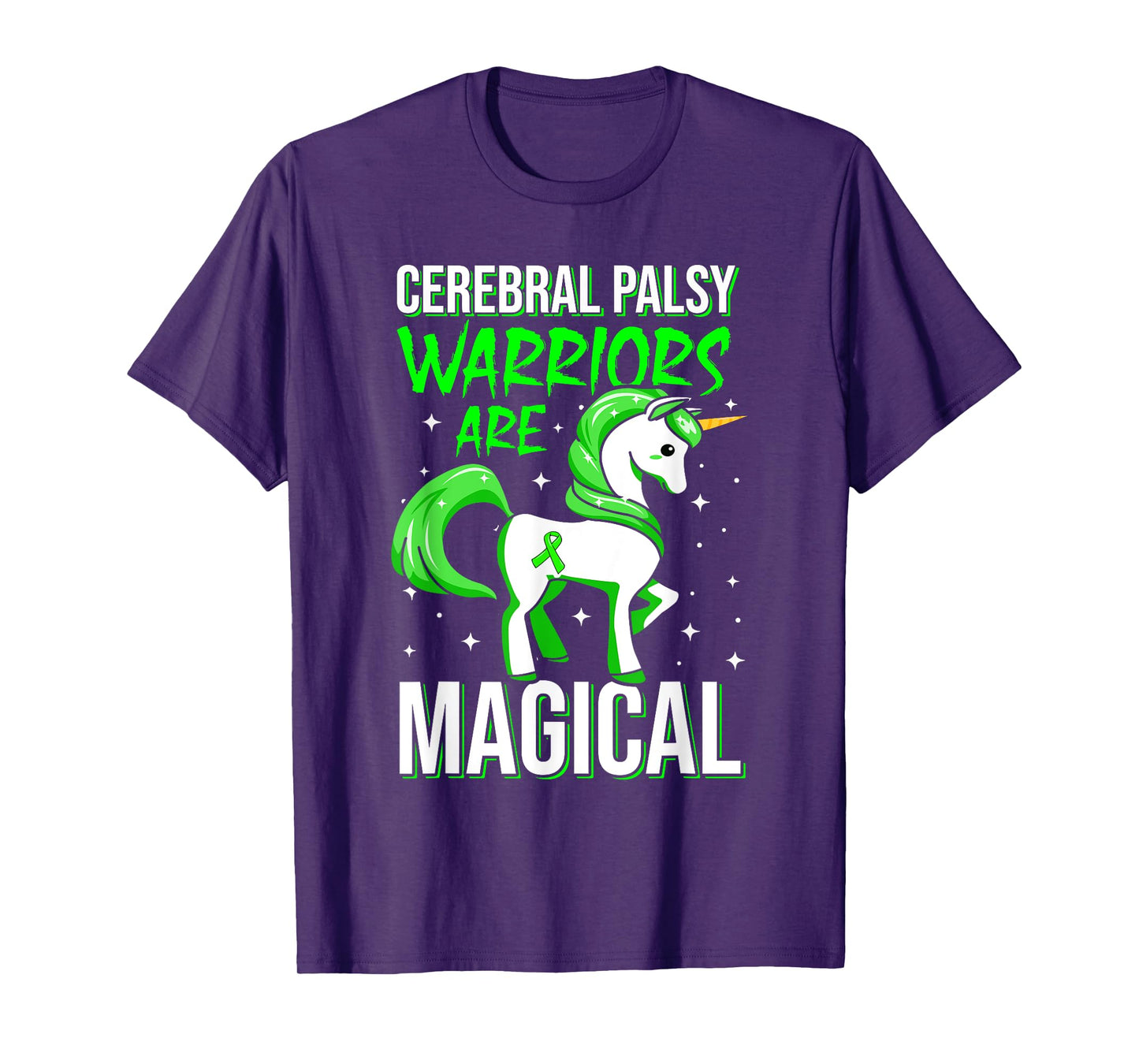 Cerebral Palsy Awareness Unicorn Warrior Magical Ribbon T-Shirt