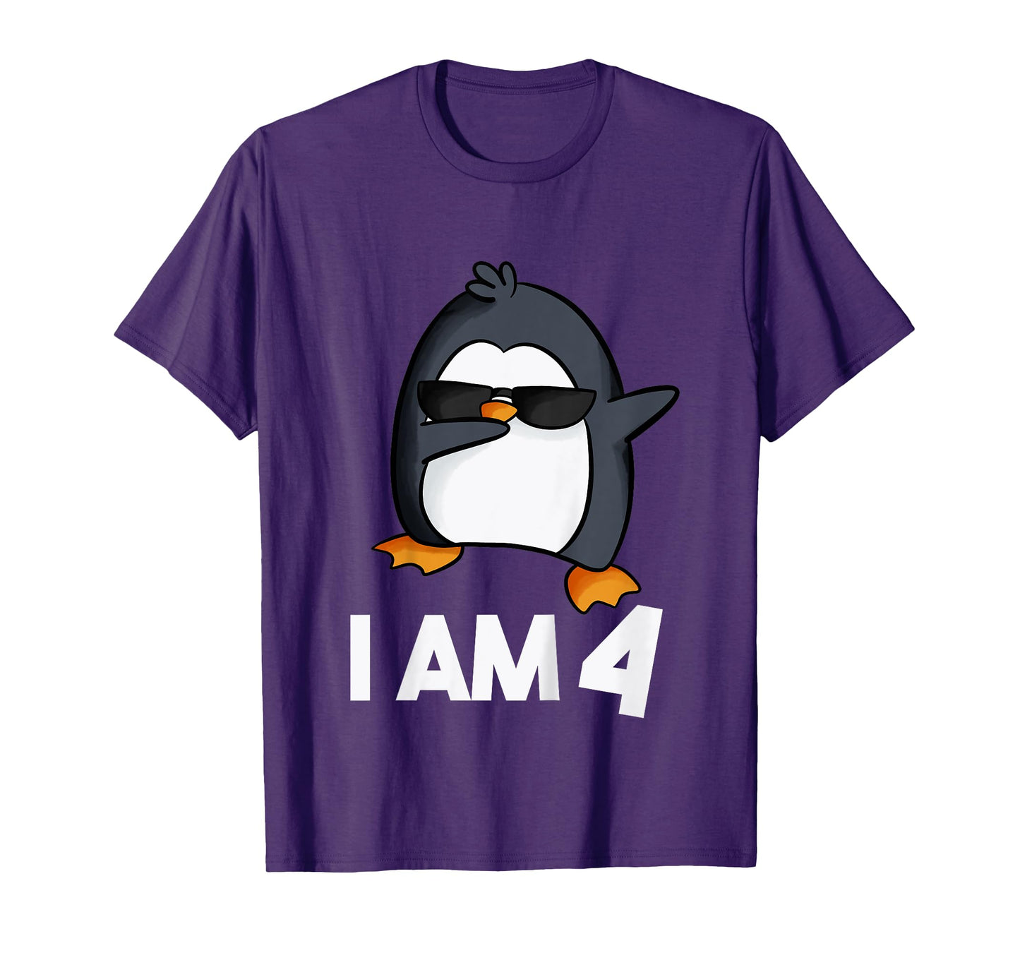 Penguin Birthday Shirt 4 Years Old Birthday Outfit Kids T-Shirt