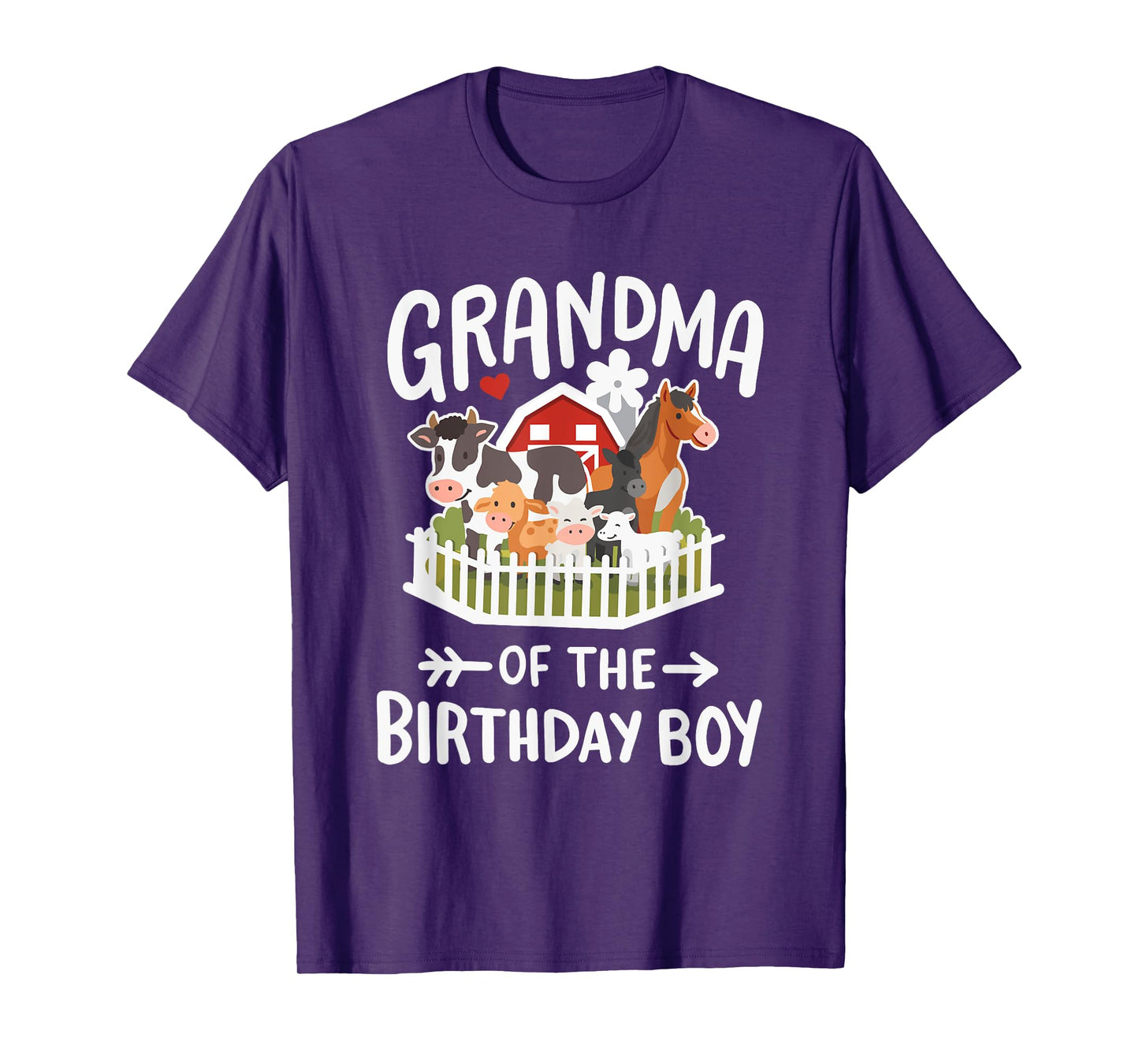 Grandma Of The Birthday Boy Farm Animal Bday Family Matching T-Shirt