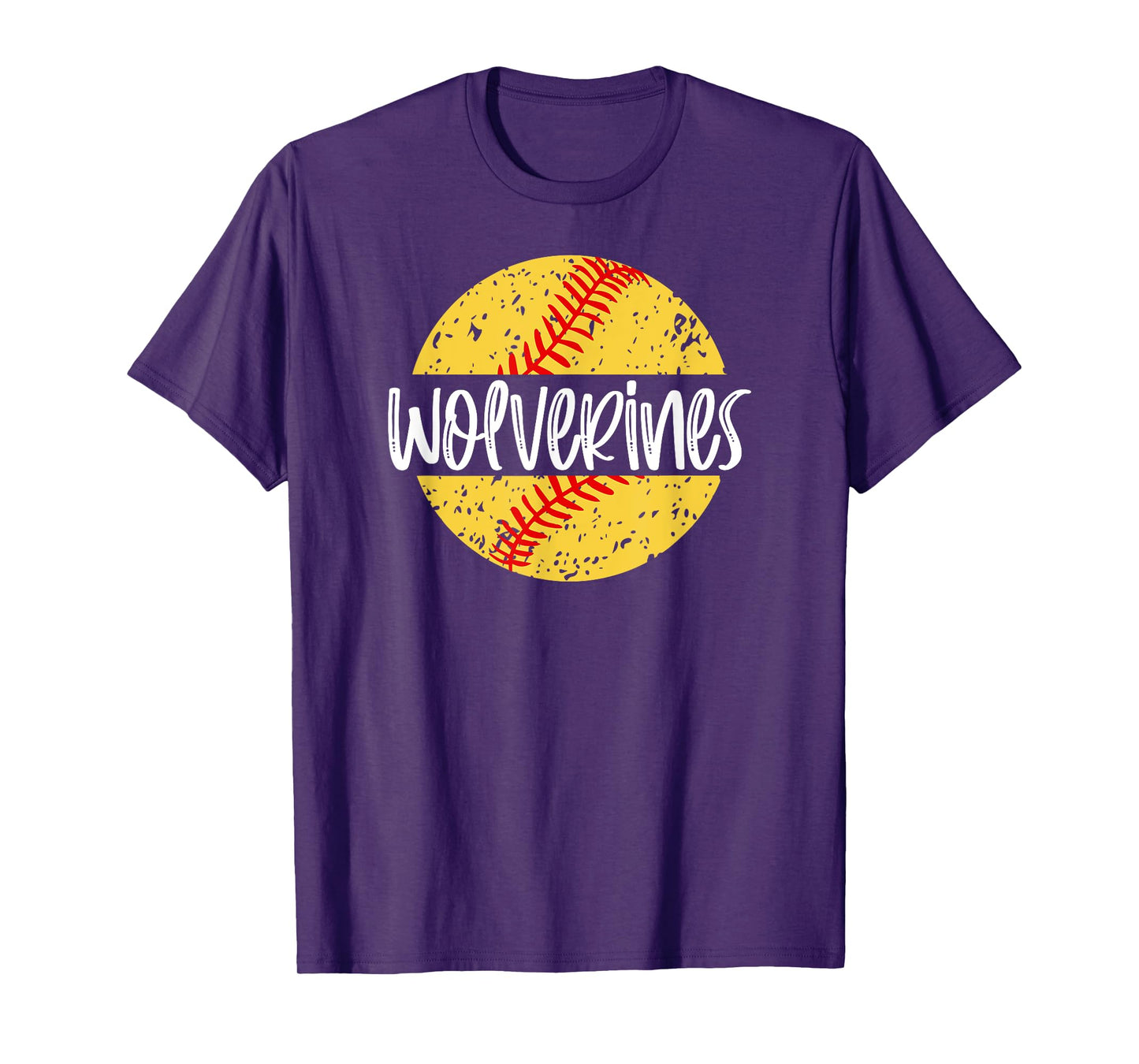 Wolverines Softball Team Mascot School Spirit Game Day T-Shirt