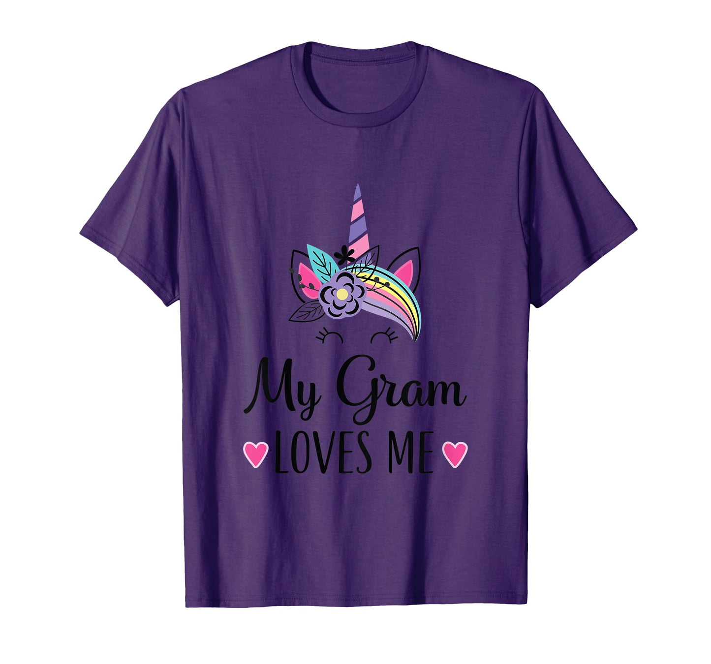 Kids My Gram Loves Me Unicorn Granddaughter T-Shirt