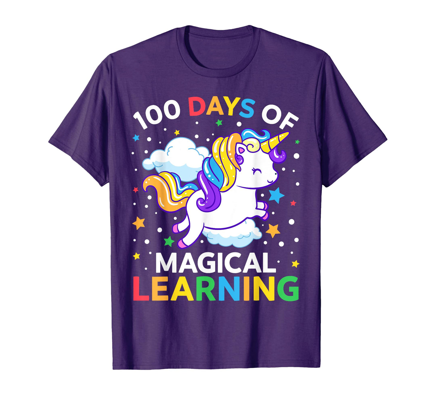 100th Day of School Unicorn Girls 100 Days of Kindergarten T-Shirt