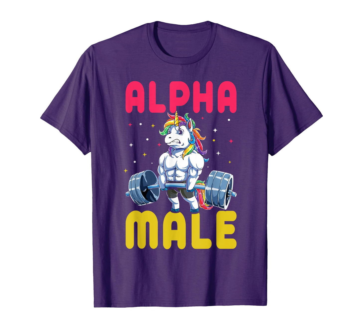 Alpha Male Men Unicorn Funny Weightlifting Workout Gym T-Shirt