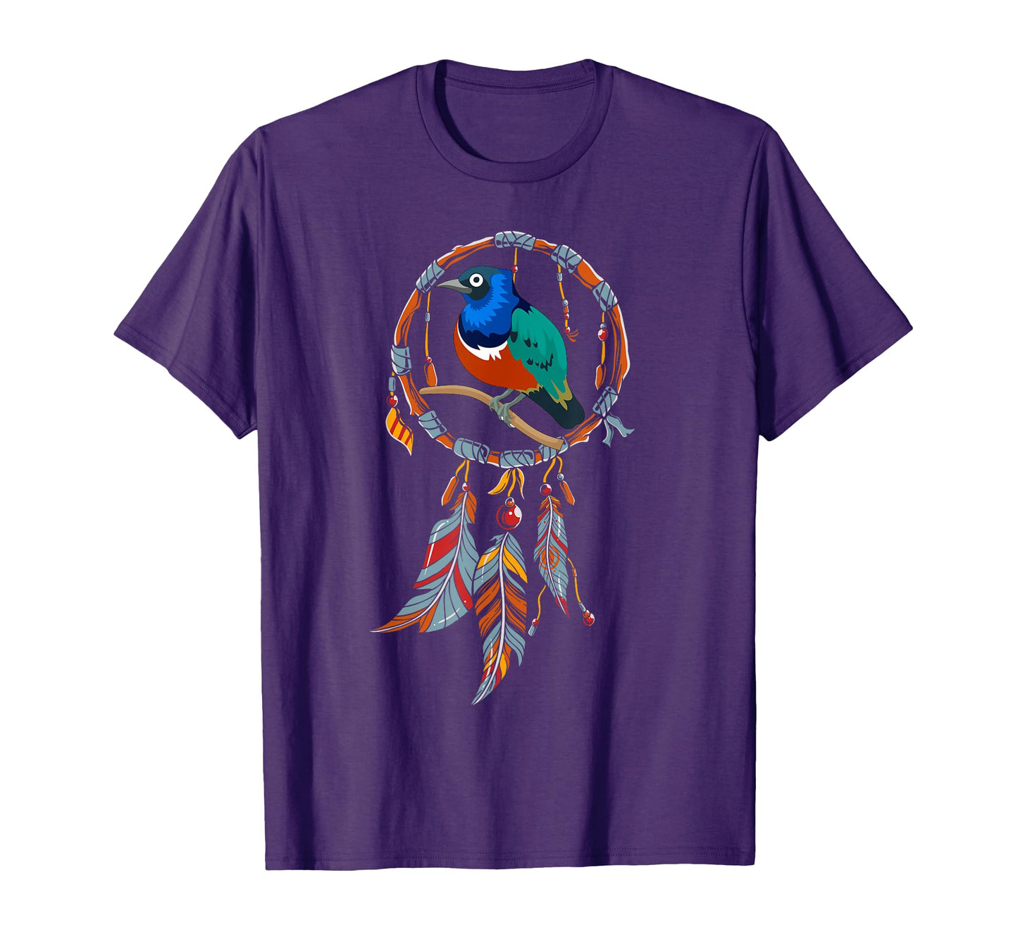 Colourful Feather Hippie Esoteric Gift Bird Dream Catcher T-Shirt