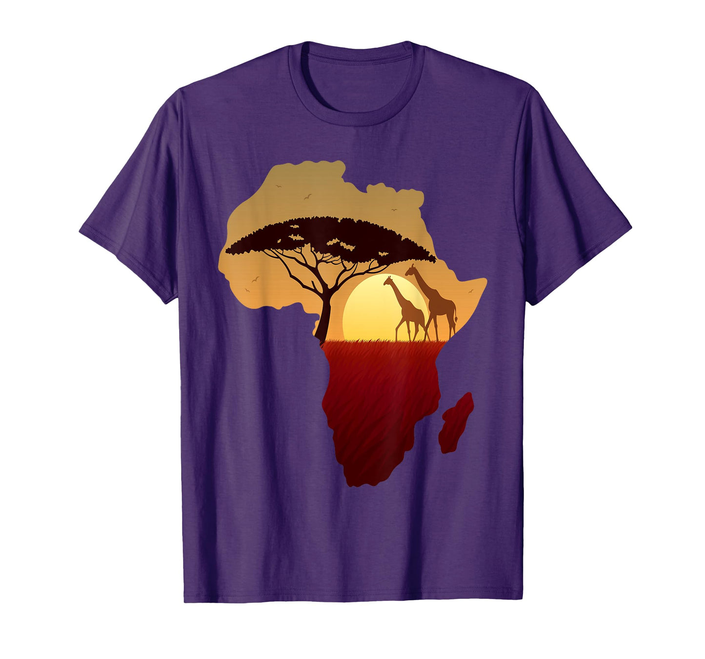 Africa T-Shirt Giraffe Map Dad South Animals Big Five Safari T-Shirt
