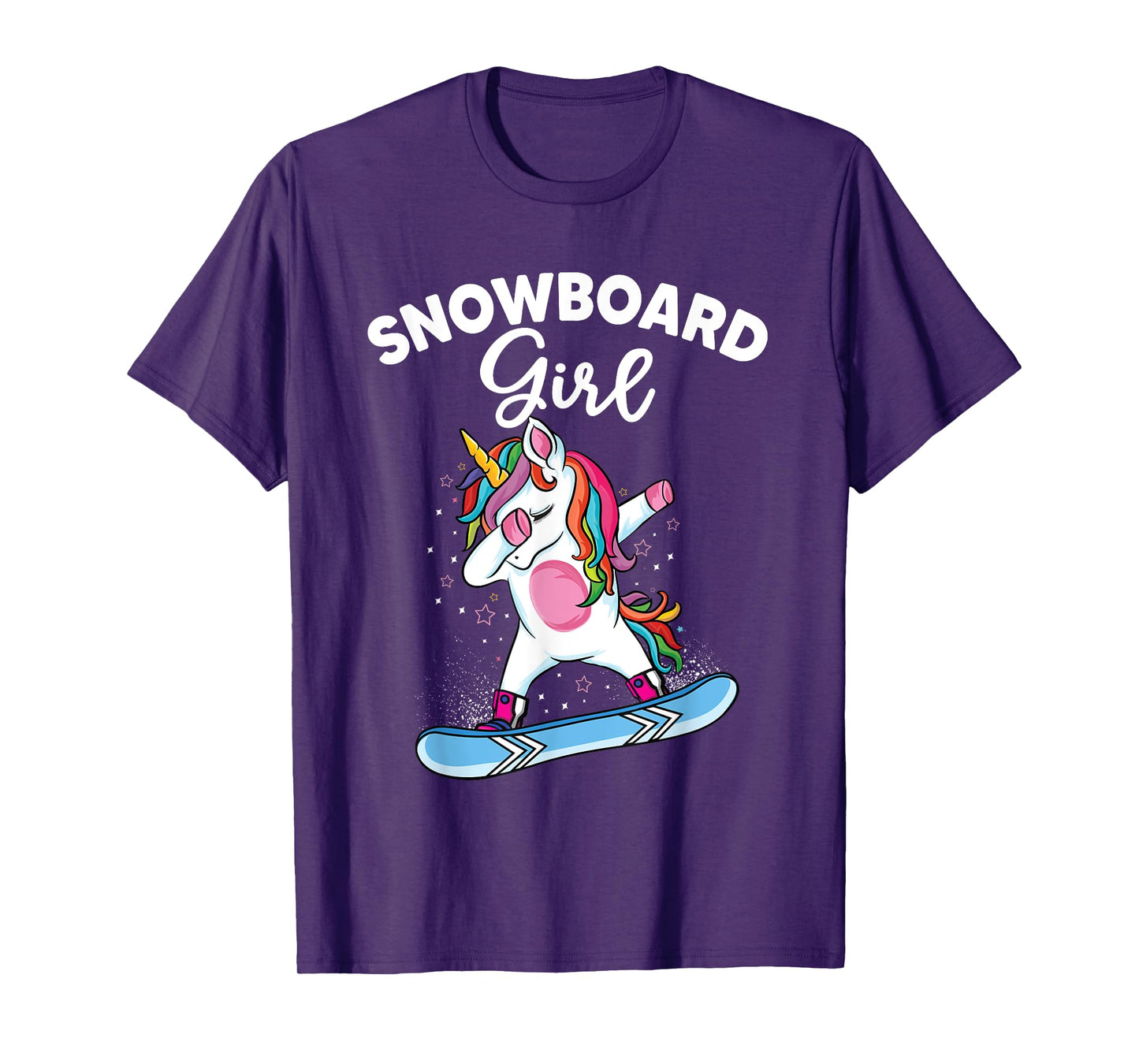 unicorn Snowboarding Skiing Dabbing unicorn Snowboard girl T-Shirt