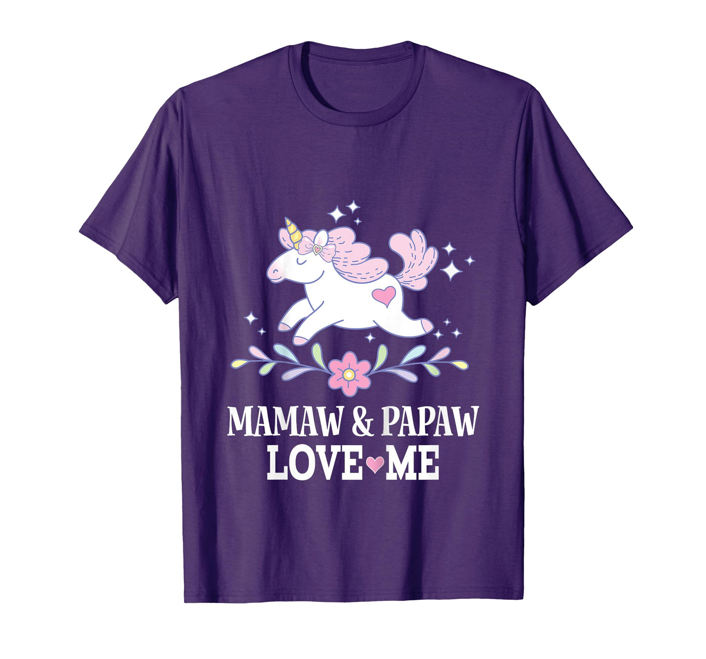 Mamaw and Papaw Love Me Granddaughter Unicorn T-Shirt