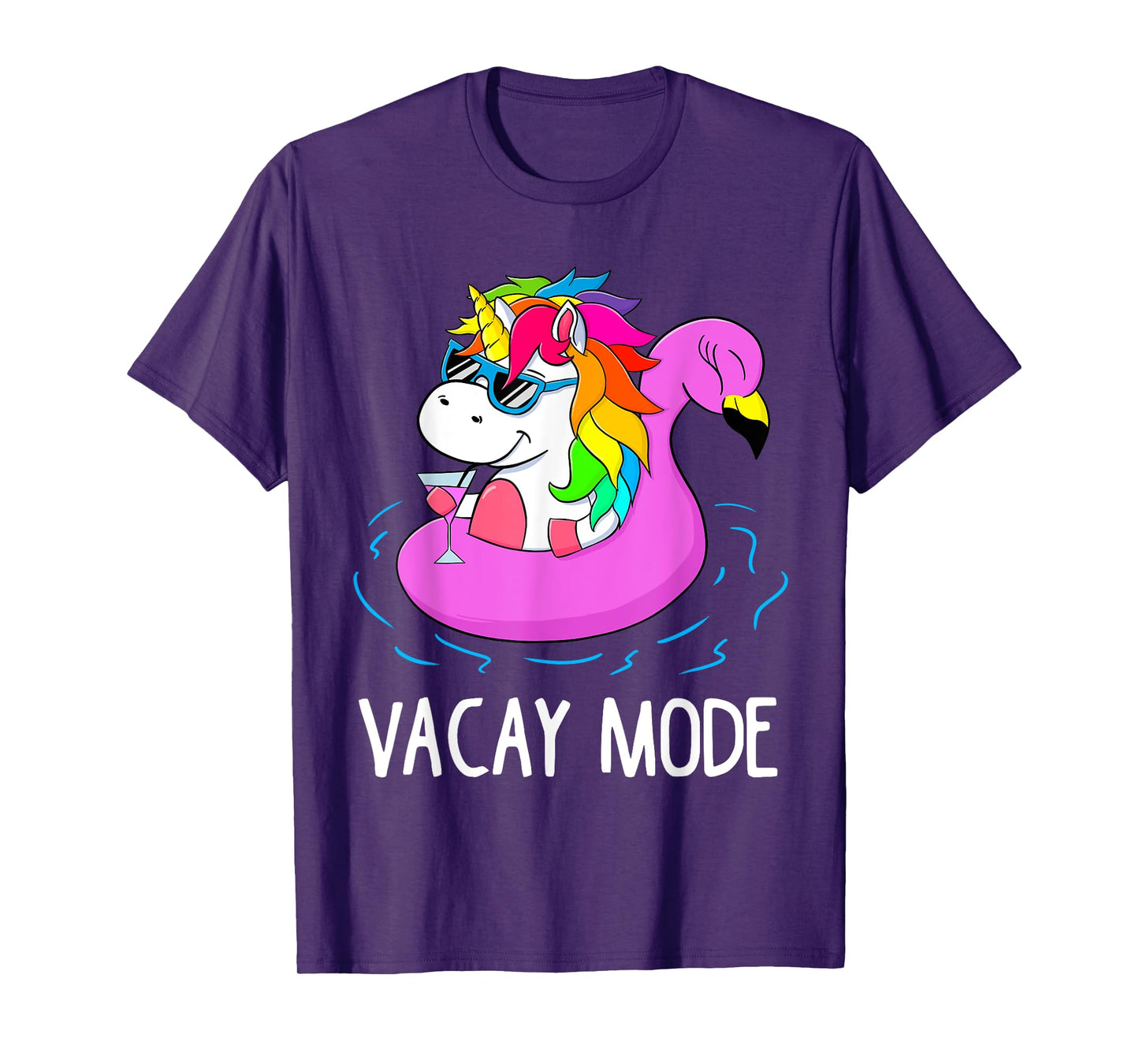 Vacay Mode Cute Unicorn Funny Family Vacation Gift Kids Girl T-Shirt