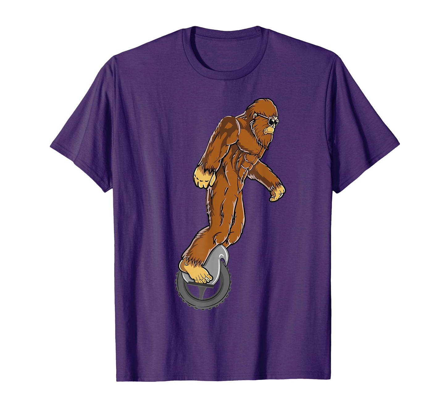 Sasquatch Bigfoot Funny Designs For Men & Women Bigfoot on Electric Unicycle EUC Monowheel Airwheel Funny T-Shirt