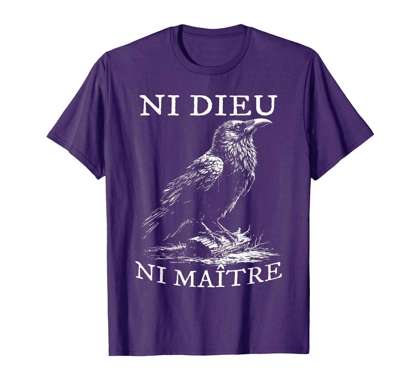 No God No Masters, Ni Dieu Ni Maitre, Retro Crow Bird T-Shirt