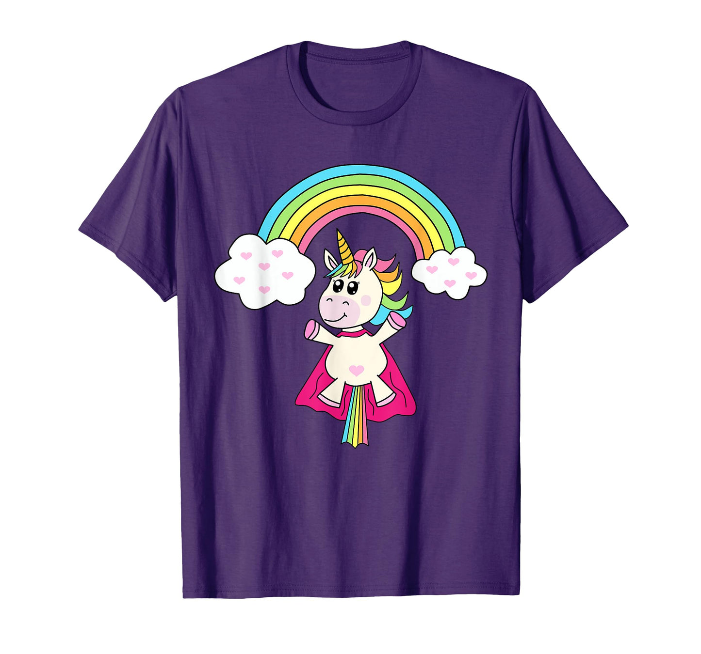 Unicorn Superhero flies to the rainbow T-Shirt T-Shirt