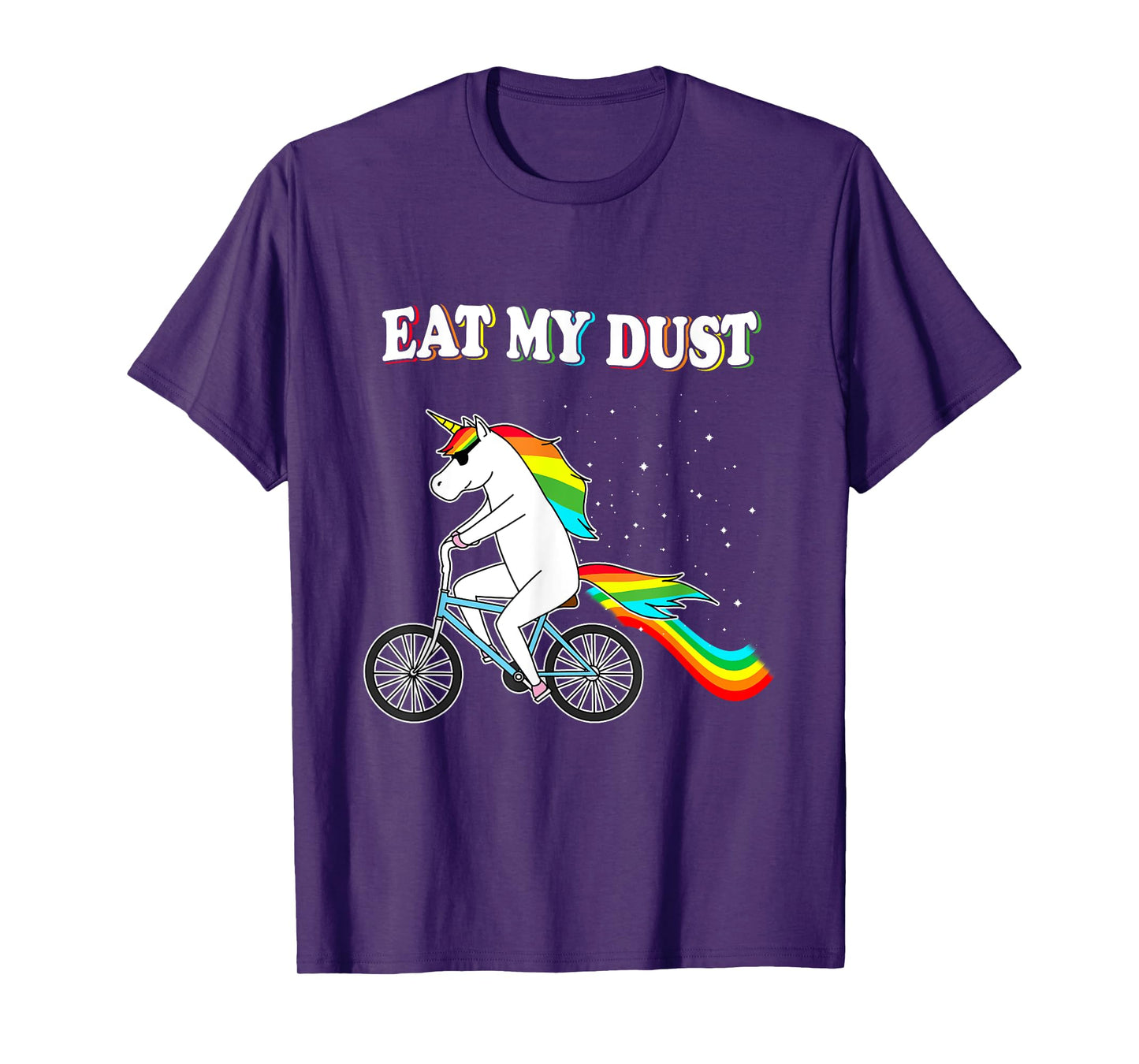 Eat my Dust Funny Unicorn Riding a Bicycle Unicorn Shirt T-Shirt