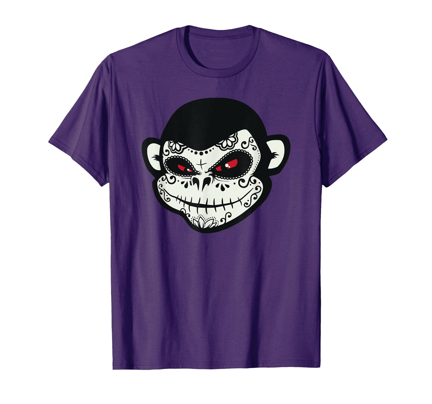 Sugar Skull Monkey Dia De Los Muertos Calavera Pun T-Shirt