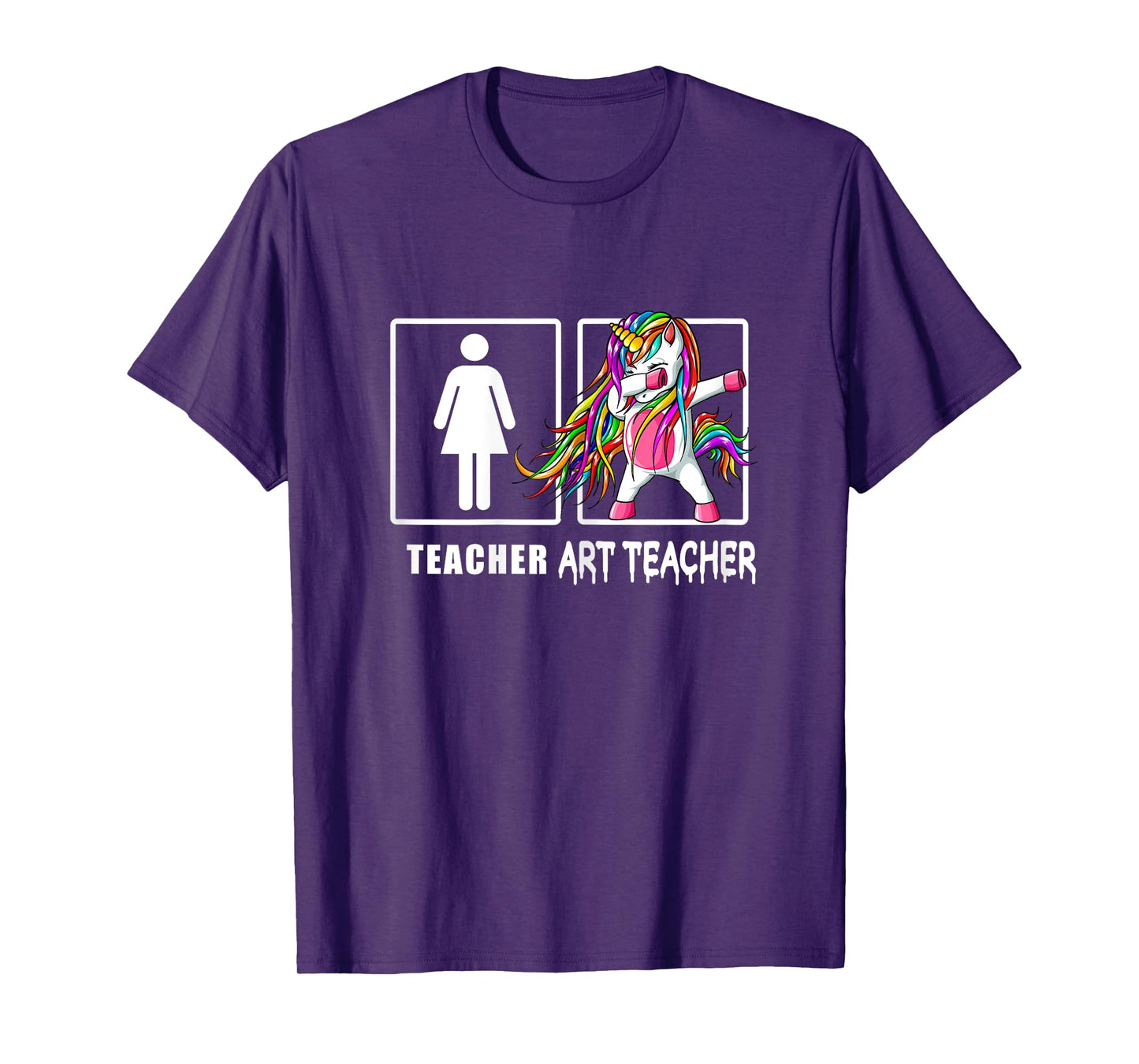 Cute Art Teacher Magical Dabbing Unicorn Gift Funny Artist Women T-Shirt