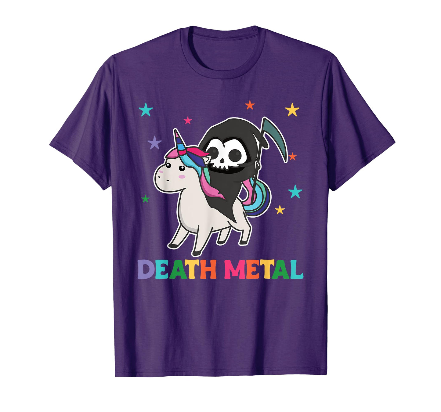 Death Metal Rock Music - death riding unicorn funny unicorns T-Shirt