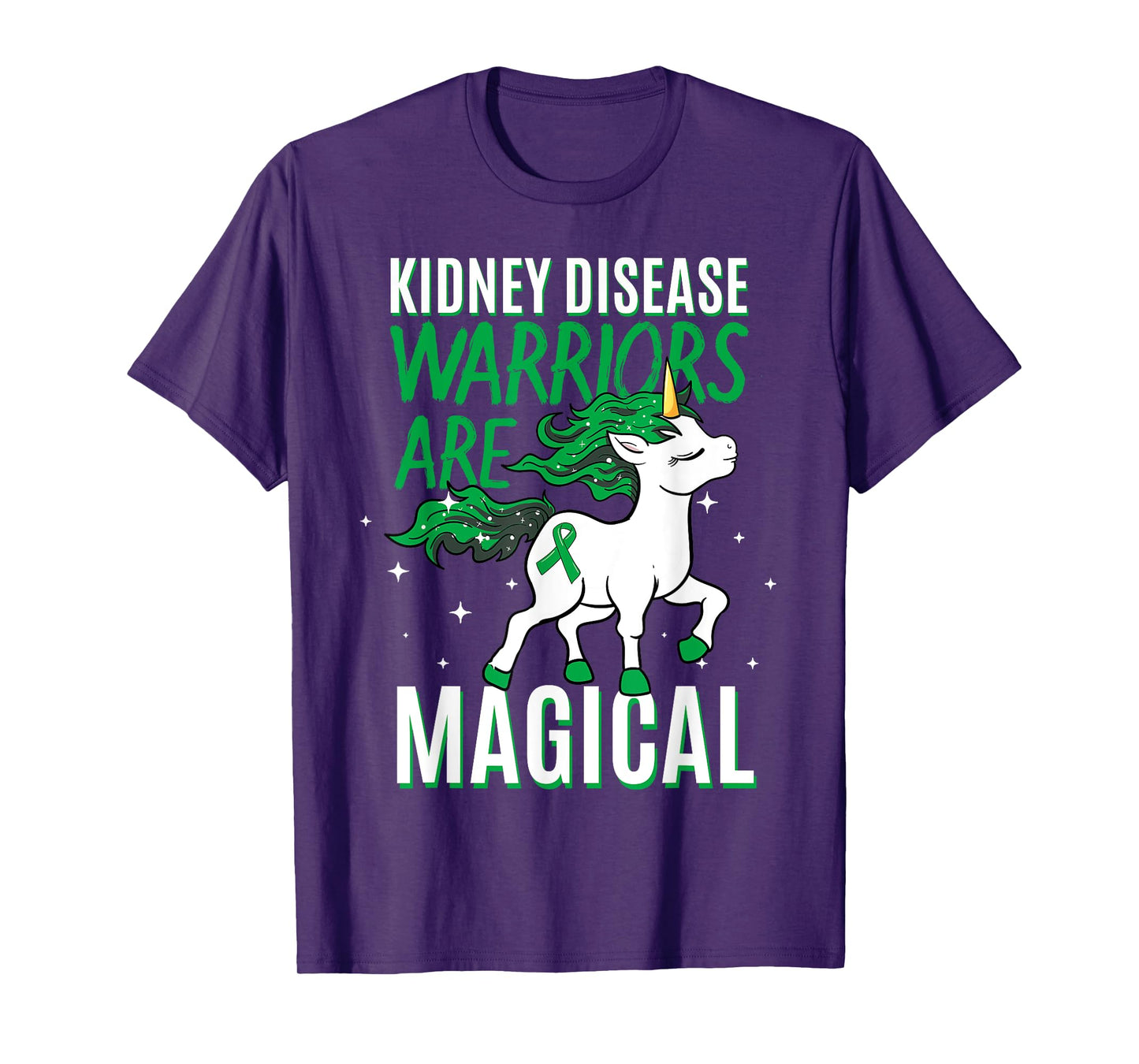 Kidney Disease Warrior Magical Unicorn Green Organ Donor T-Shirt
