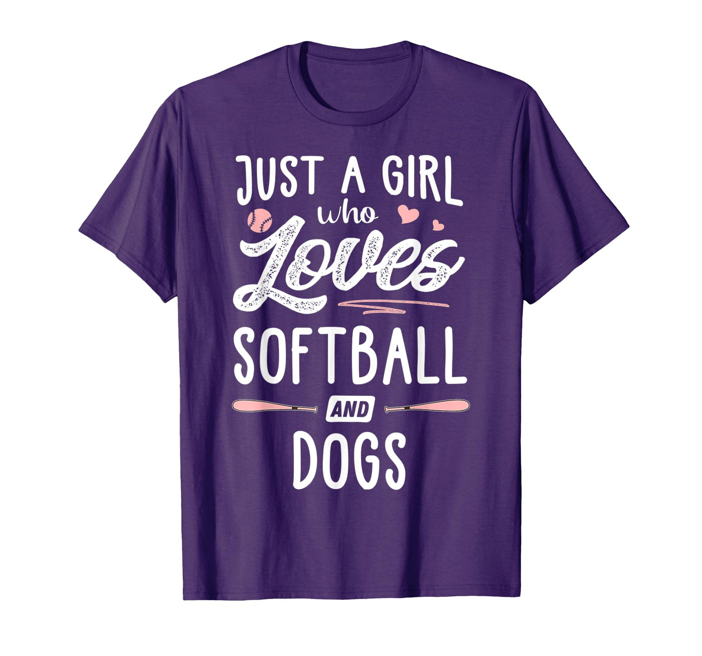 Just A Girl Who Loves Softball And Dogs T-Shirt