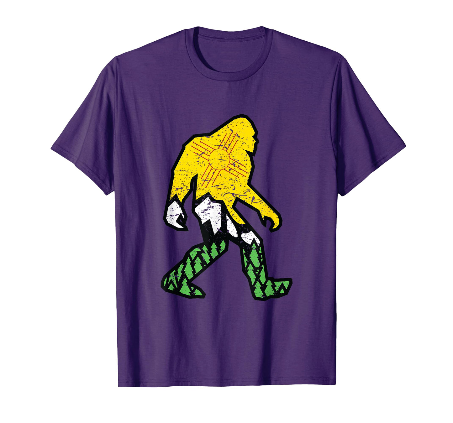 Cool Sasquatch is Real New Mexican Flag Yeti Hide & Seek NM T-Shirt