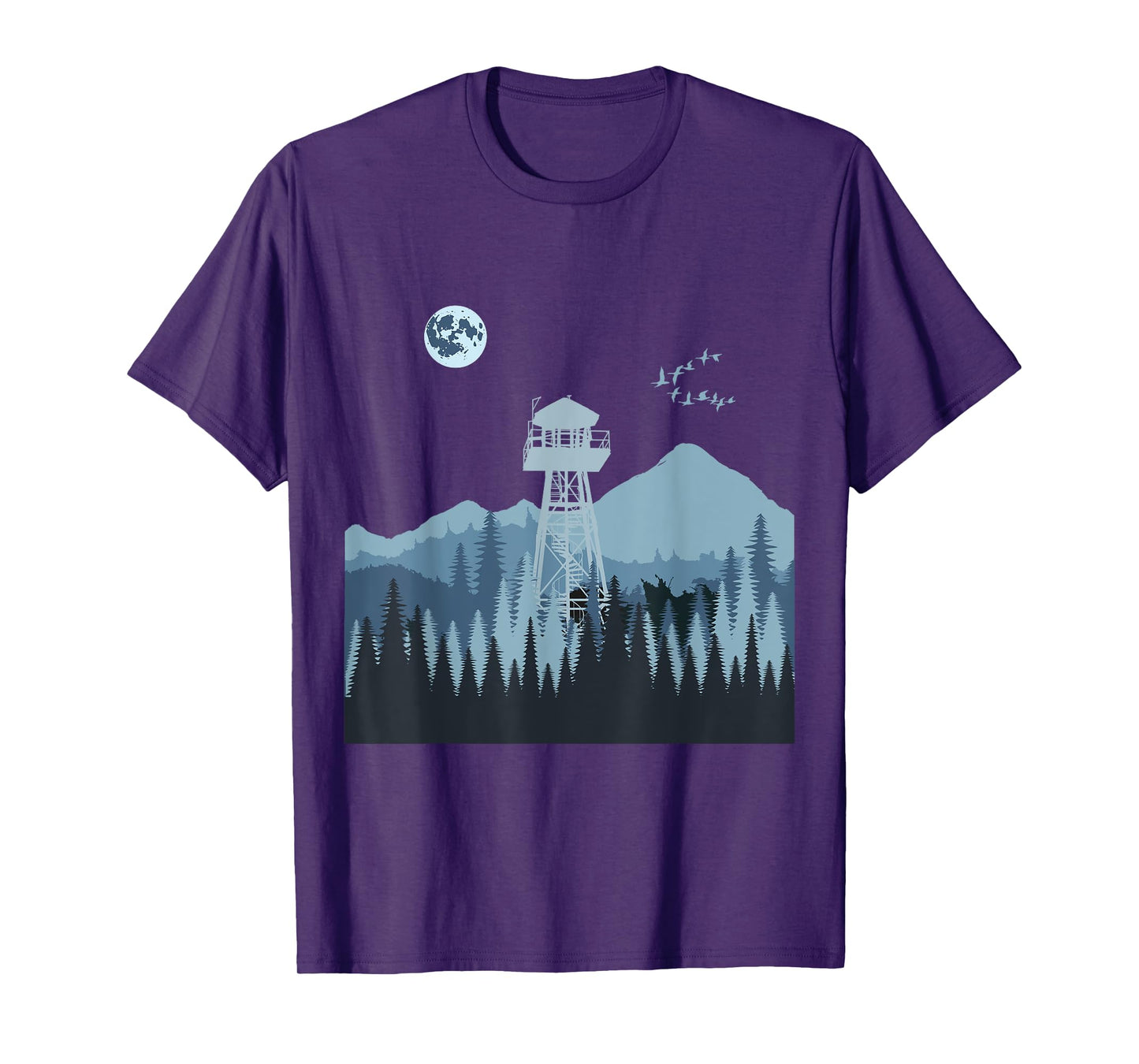 Mountain Forest Fire Lookout Tower T-Shirt