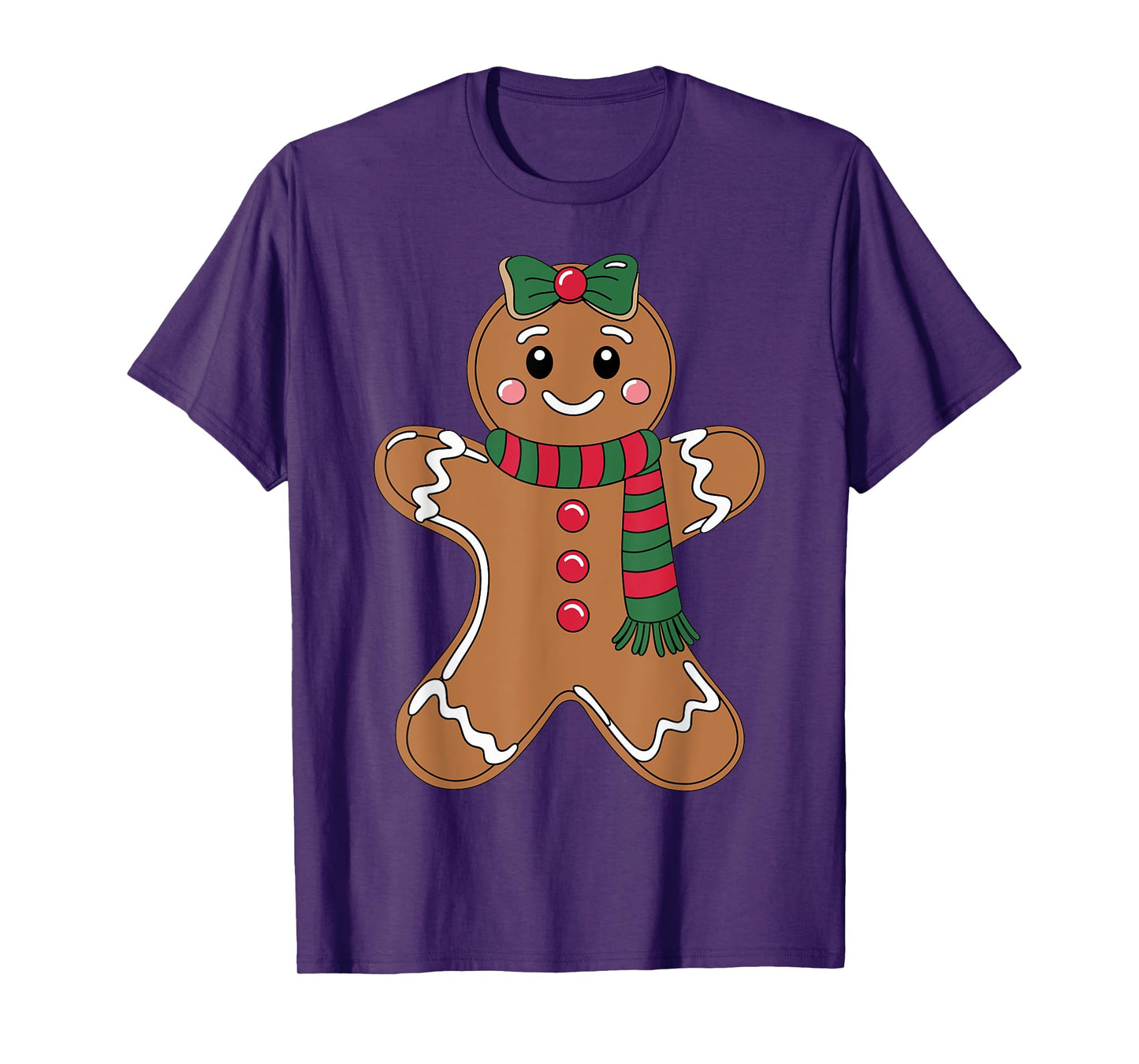 Cute Gingerbread with Bow Christmas Costume Xmas T-Shirt